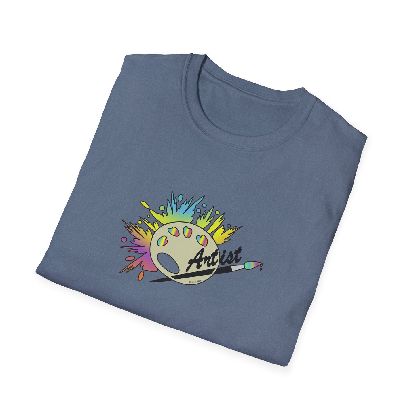 T-Shirt - Unisex Softstyle - Paint, Palette, Brush by Lynn Salem Creates