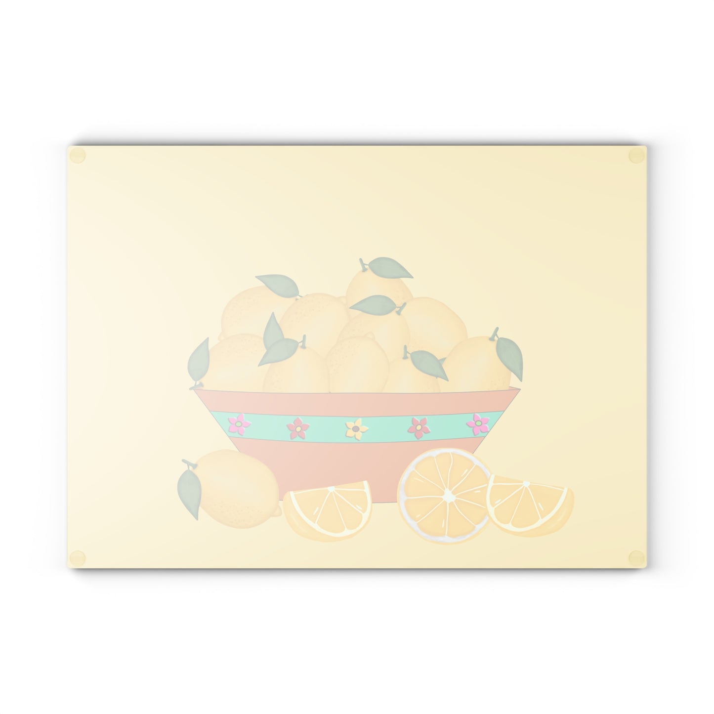 Bowl of Lemons Glass Cutting Board by Lynn Salem Creates