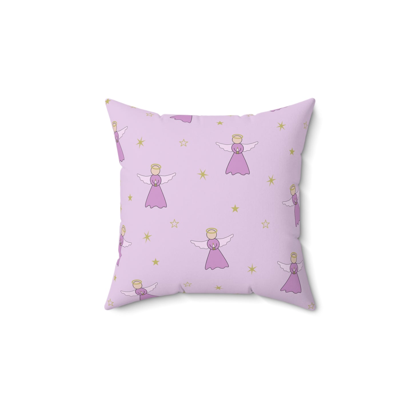 Square Pillow - Angels in Pink by Lynn Salem Creates