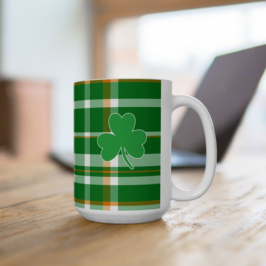 Shamrock Ceramic 15oz Mug by Lynn Salem Creates