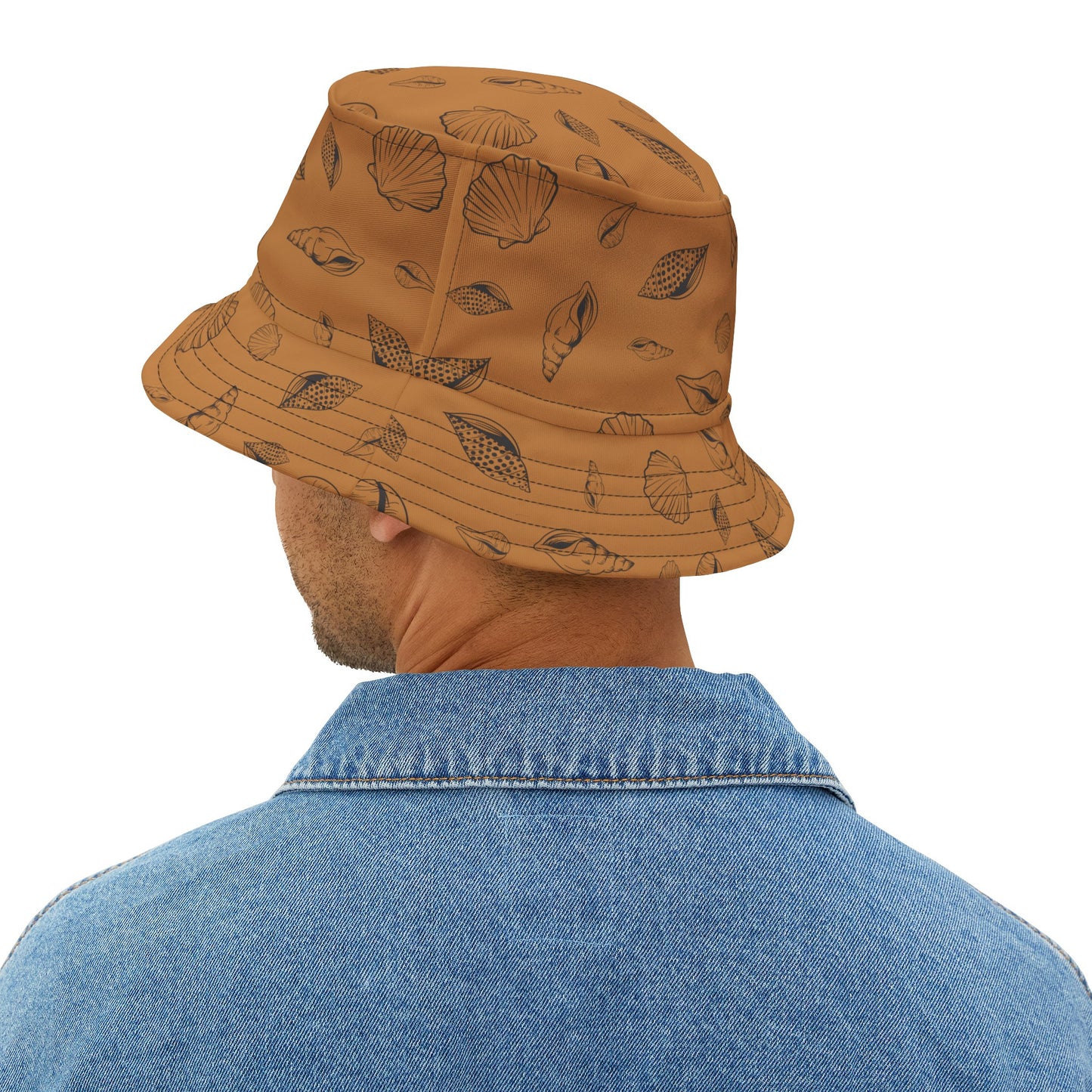 Sea Shell Design Bucket Hat (Light Brown) by Lynn Salem Creates