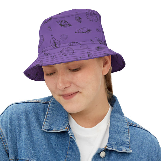 Sea Shell Design Bucket Hat (Light Purple) by Lynn Salem Creates