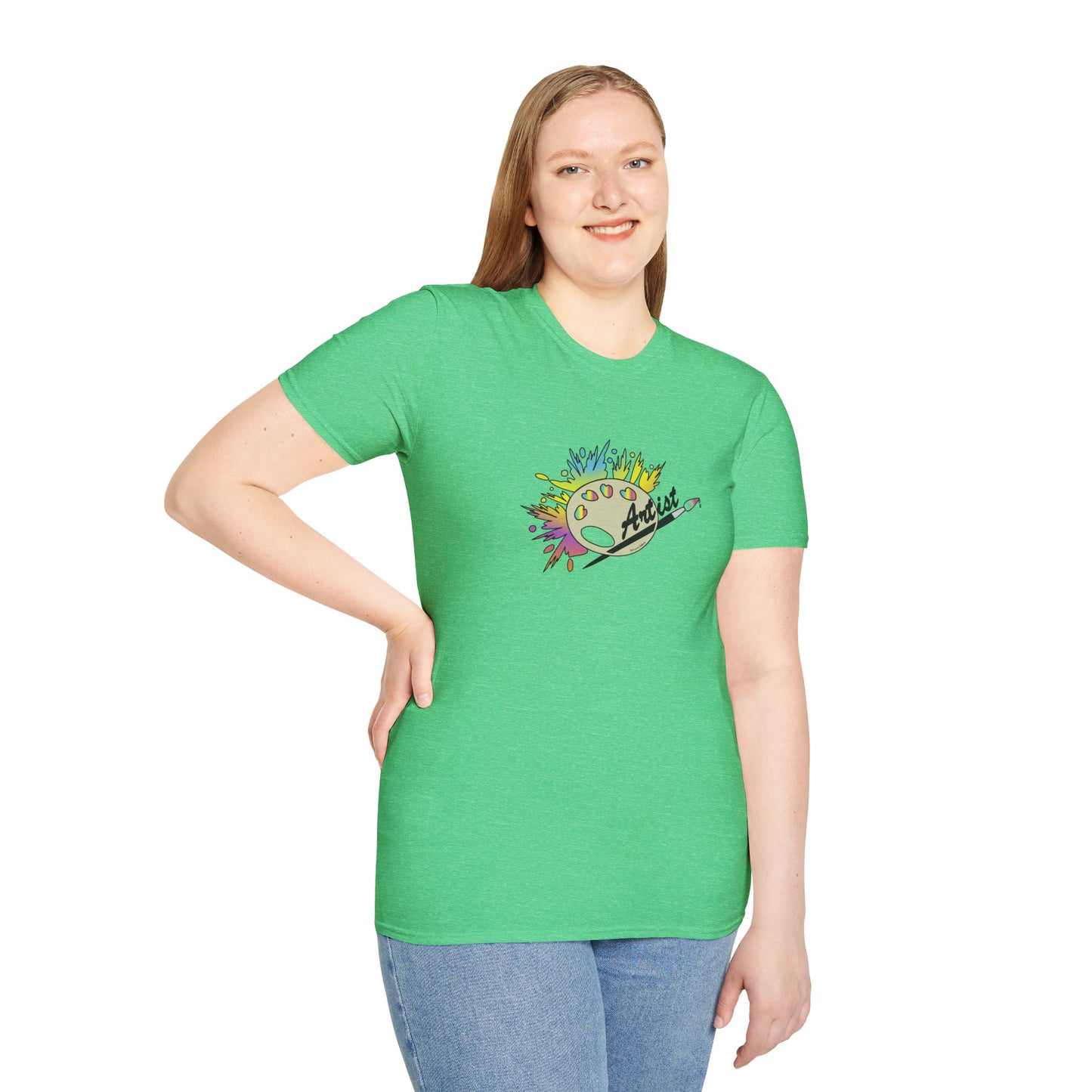 T-Shirt - Unisex Softstyle - Paint, Palette, Brush by Lynn Salem Creates