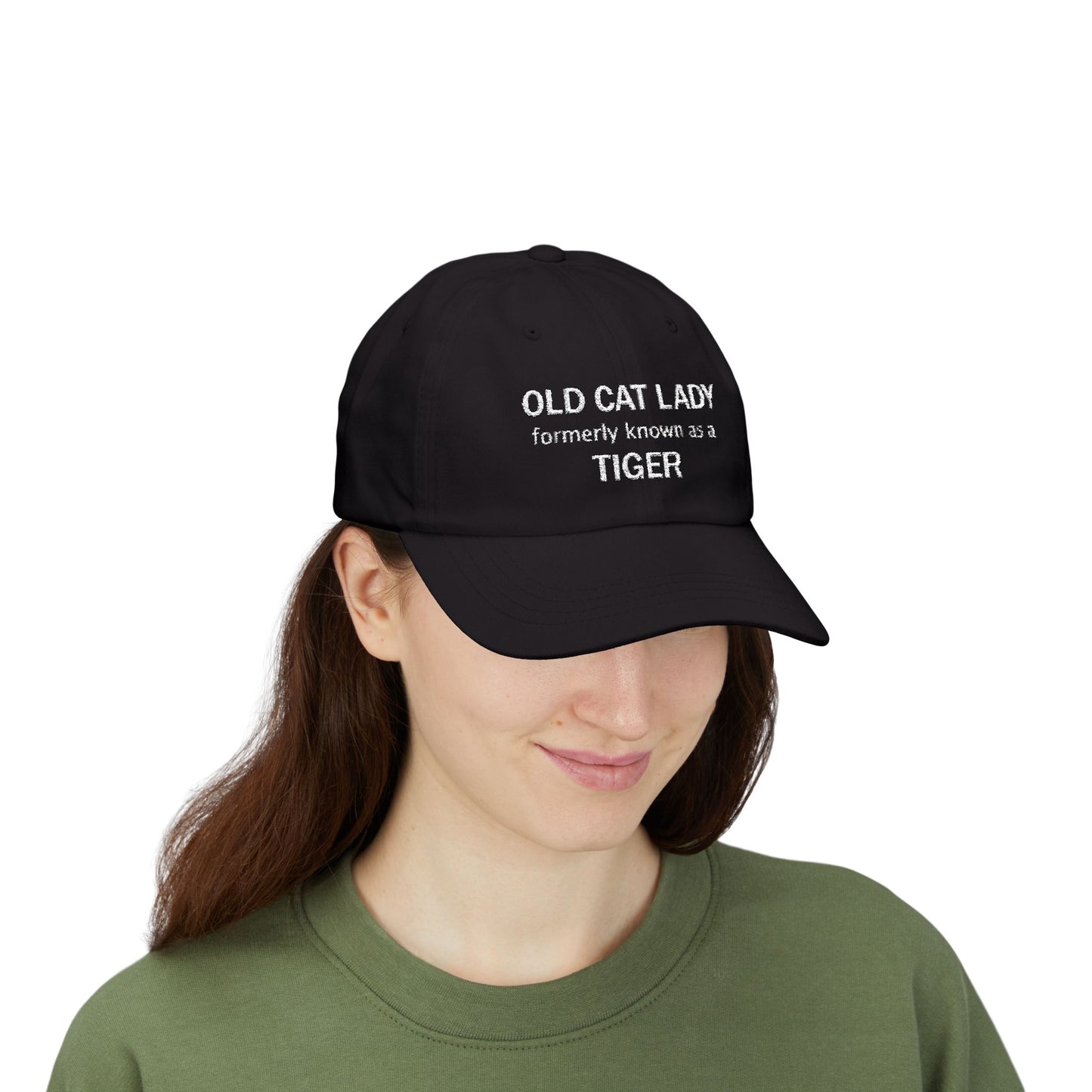 Embroidered Classic Dad Cap - Old Cat Lady formerly known as a Tiger designed by Lynn Salem Creates