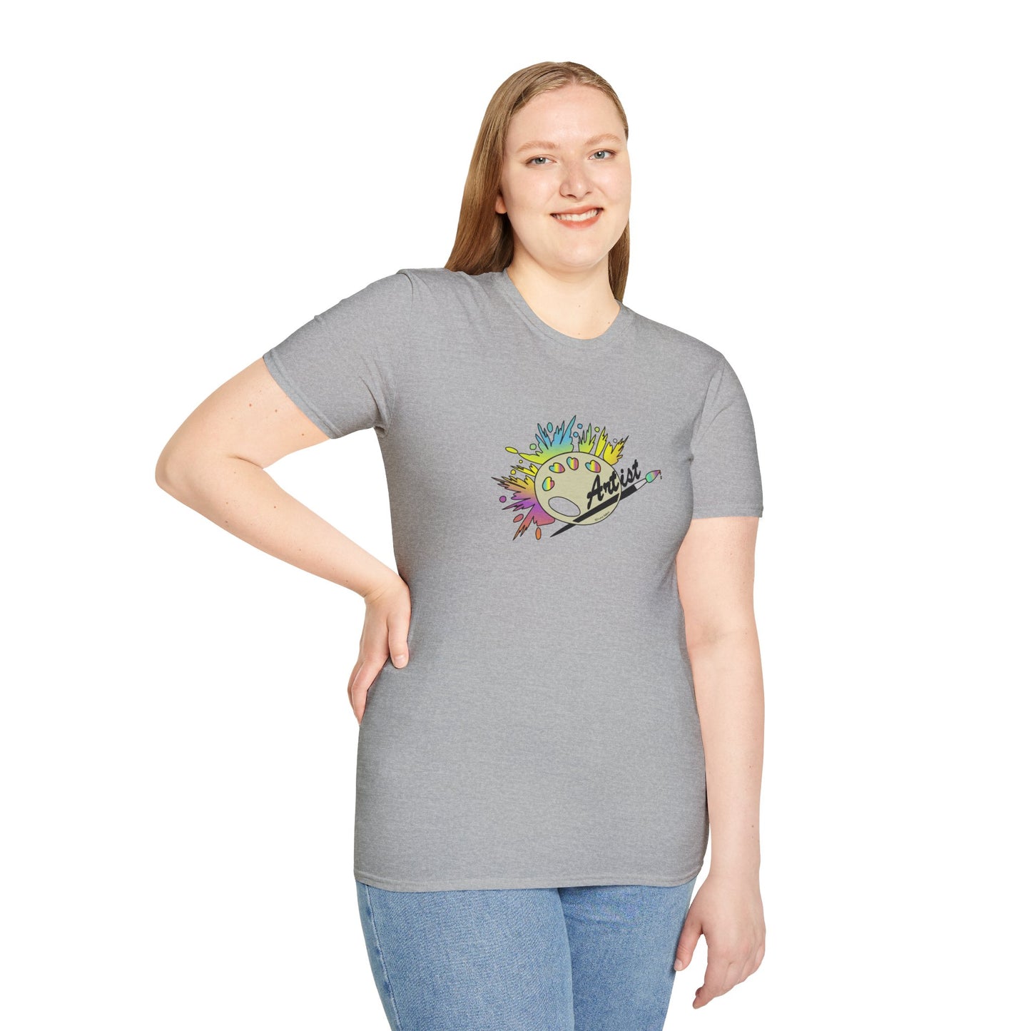 T-Shirt - Unisex Softstyle - Paint, Palette, Brush by Lynn Salem Creates