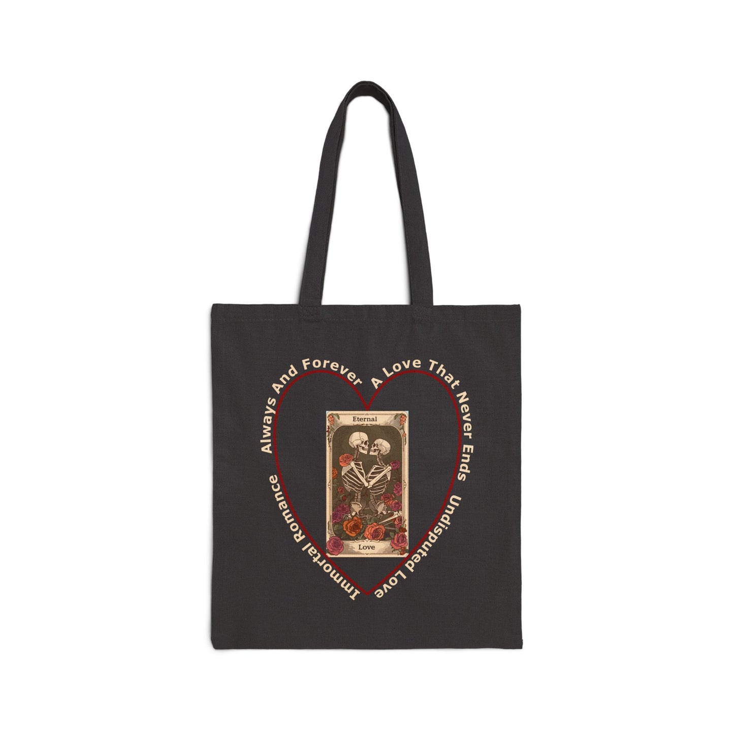 Cotton Canvas Tote Bag - Black - Eternal Love (black) by Lynn Salem Creates