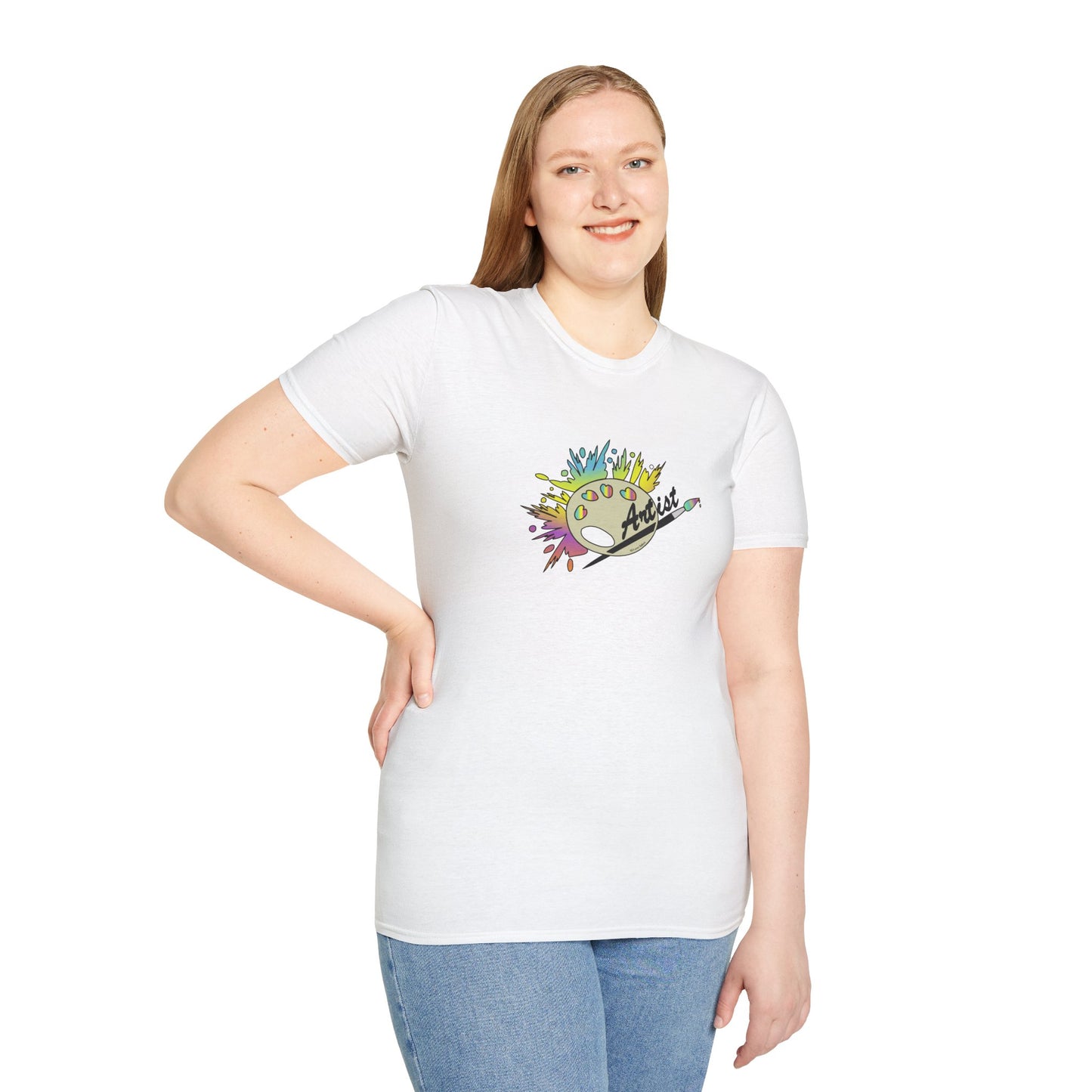 T-Shirt - Unisex Softstyle - Paint, Palette, Brush by Lynn Salem Creates