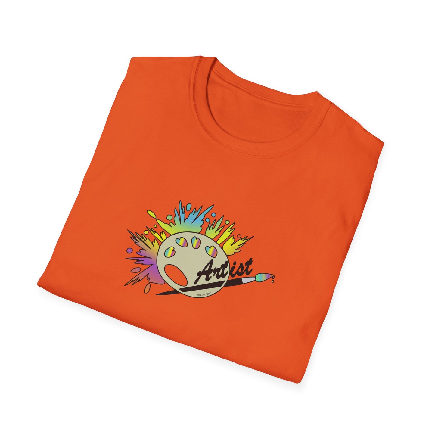 T-Shirt - Unisex Softstyle - Paint, Palette, Brush by Lynn Salem Creates