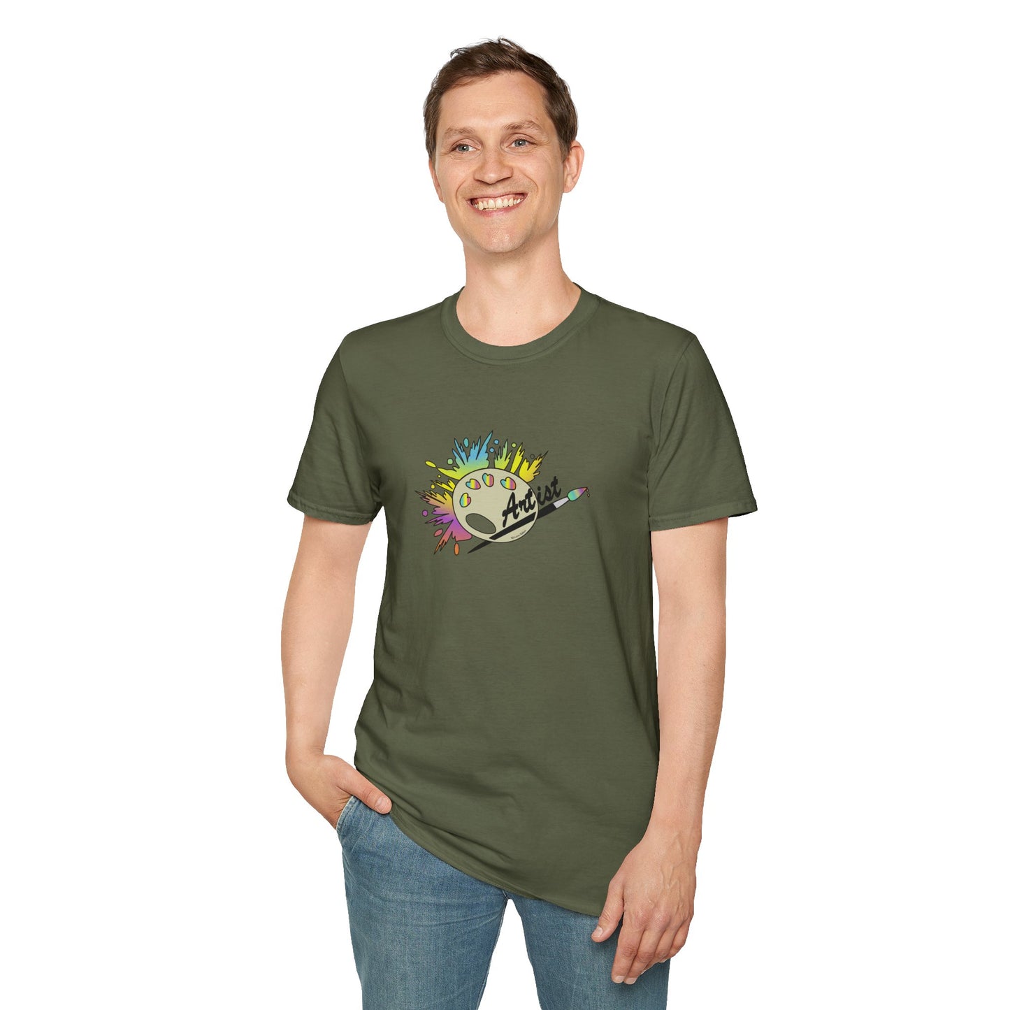 T-Shirt - Unisex Softstyle - Paint, Palette, Brush by Lynn Salem Creates