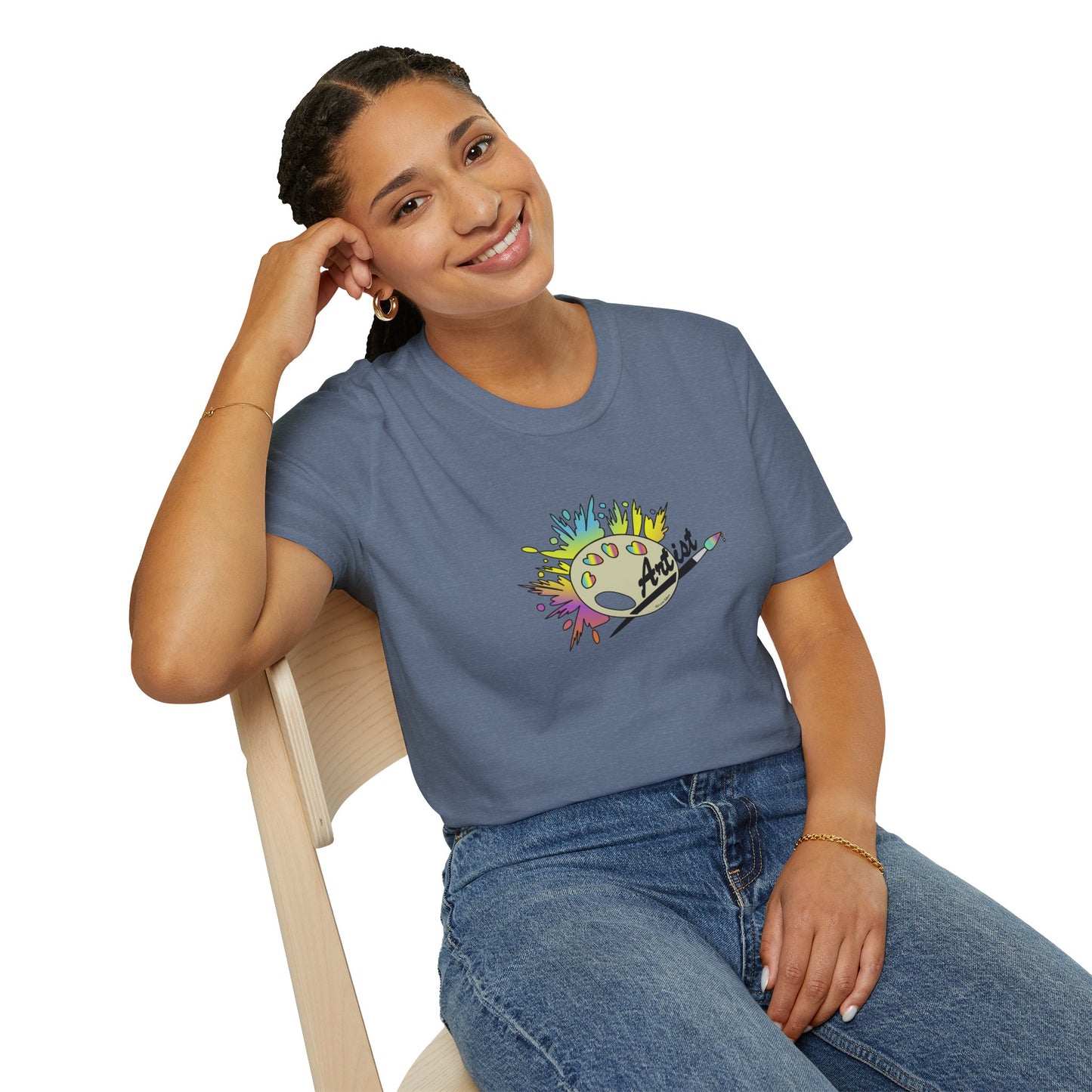 T-Shirt - Unisex Softstyle - Paint, Palette, Brush by Lynn Salem Creates