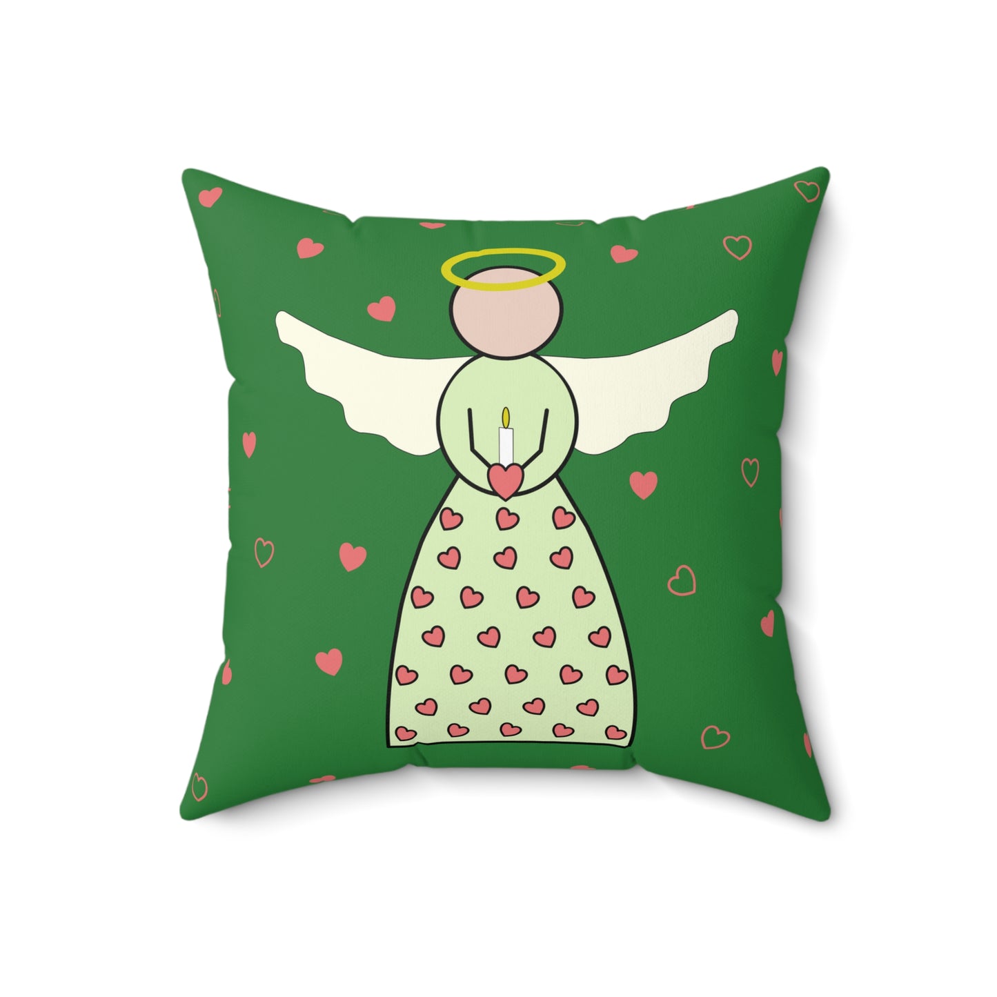 Square Pillow - Angel with Hearts by Lynn Salem Creates
