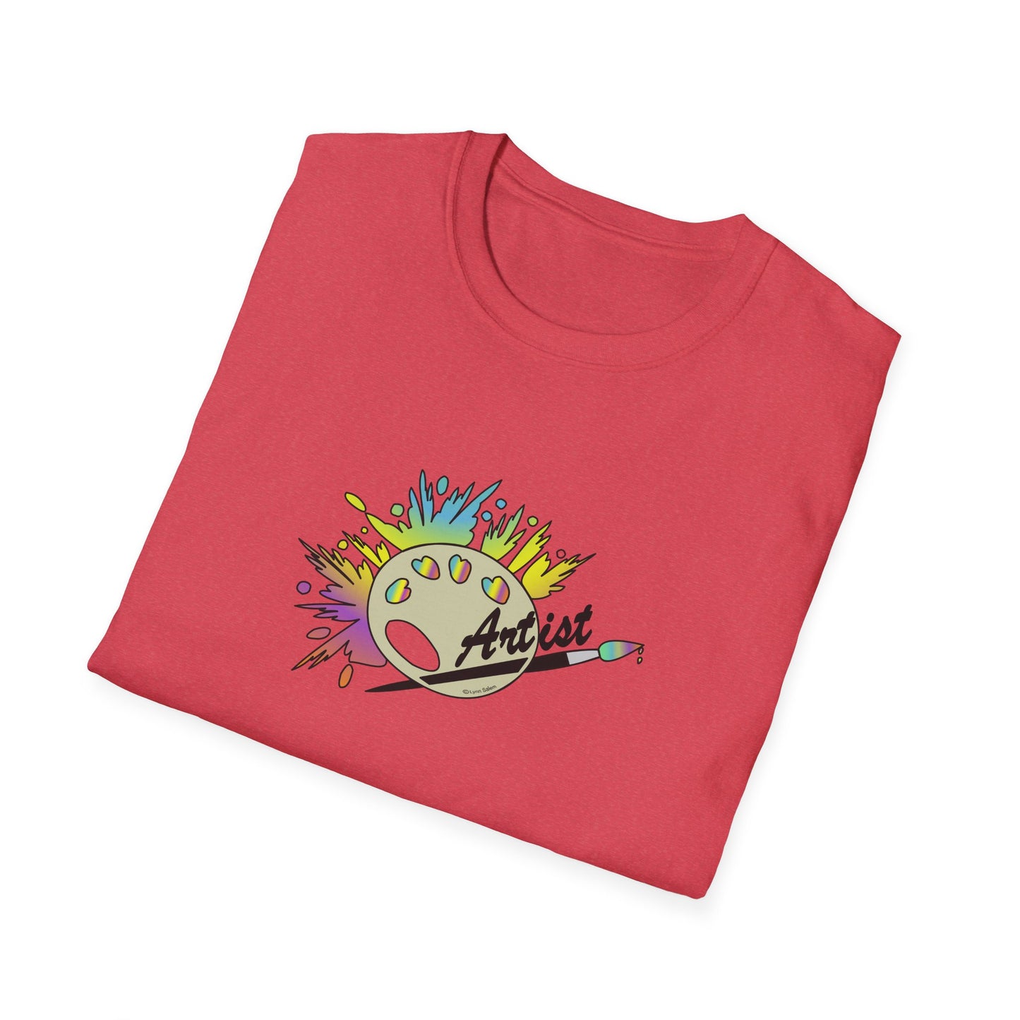 T-Shirt - Unisex Softstyle - Paint, Palette, Brush by Lynn Salem Creates