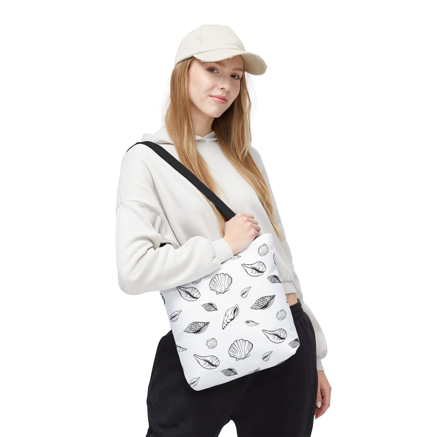Tote Bag - White Sea Shell Design by Lynn Salem Creates