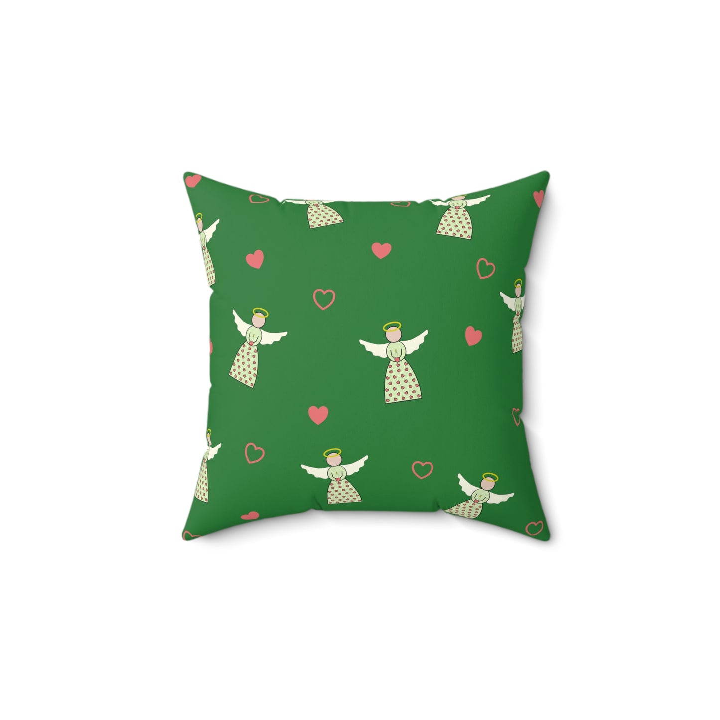 Square Pillow - Angels and Hearts by Lynn Salem Creates