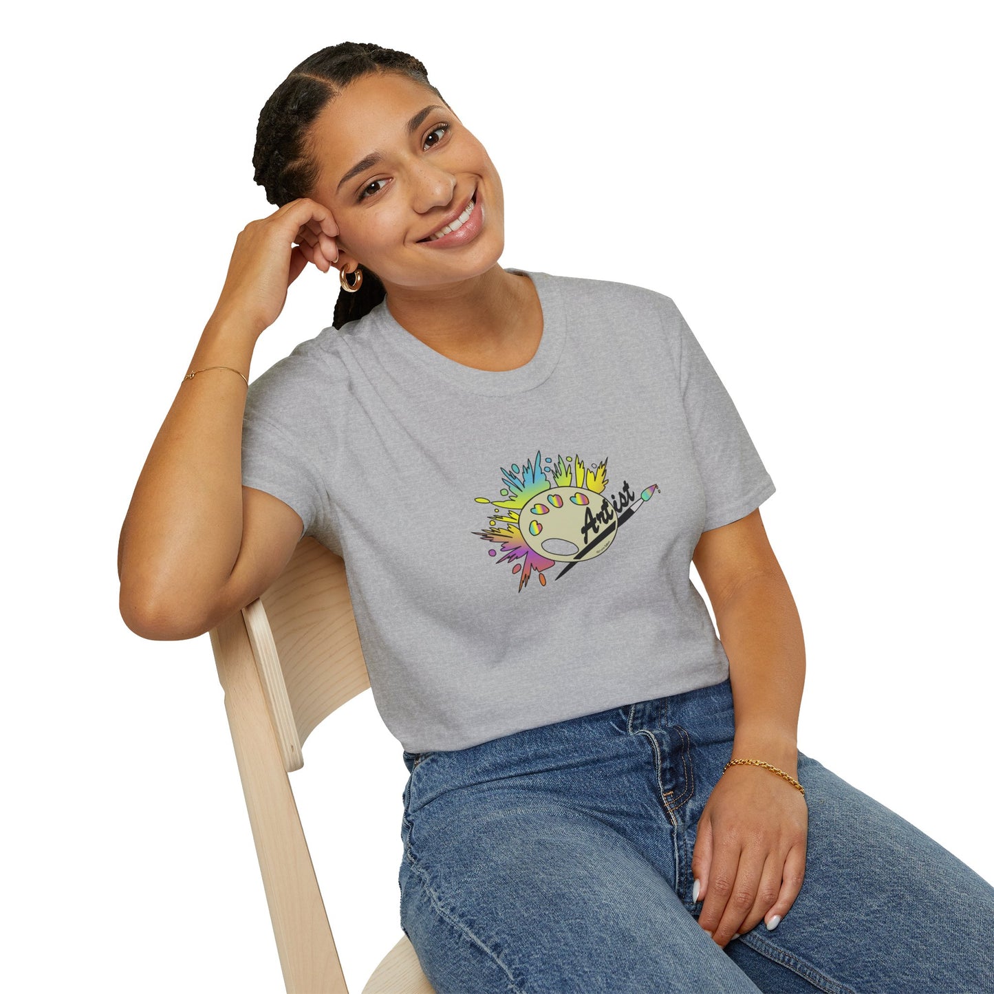 T-Shirt - Unisex Softstyle - Paint, Palette, Brush by Lynn Salem Creates