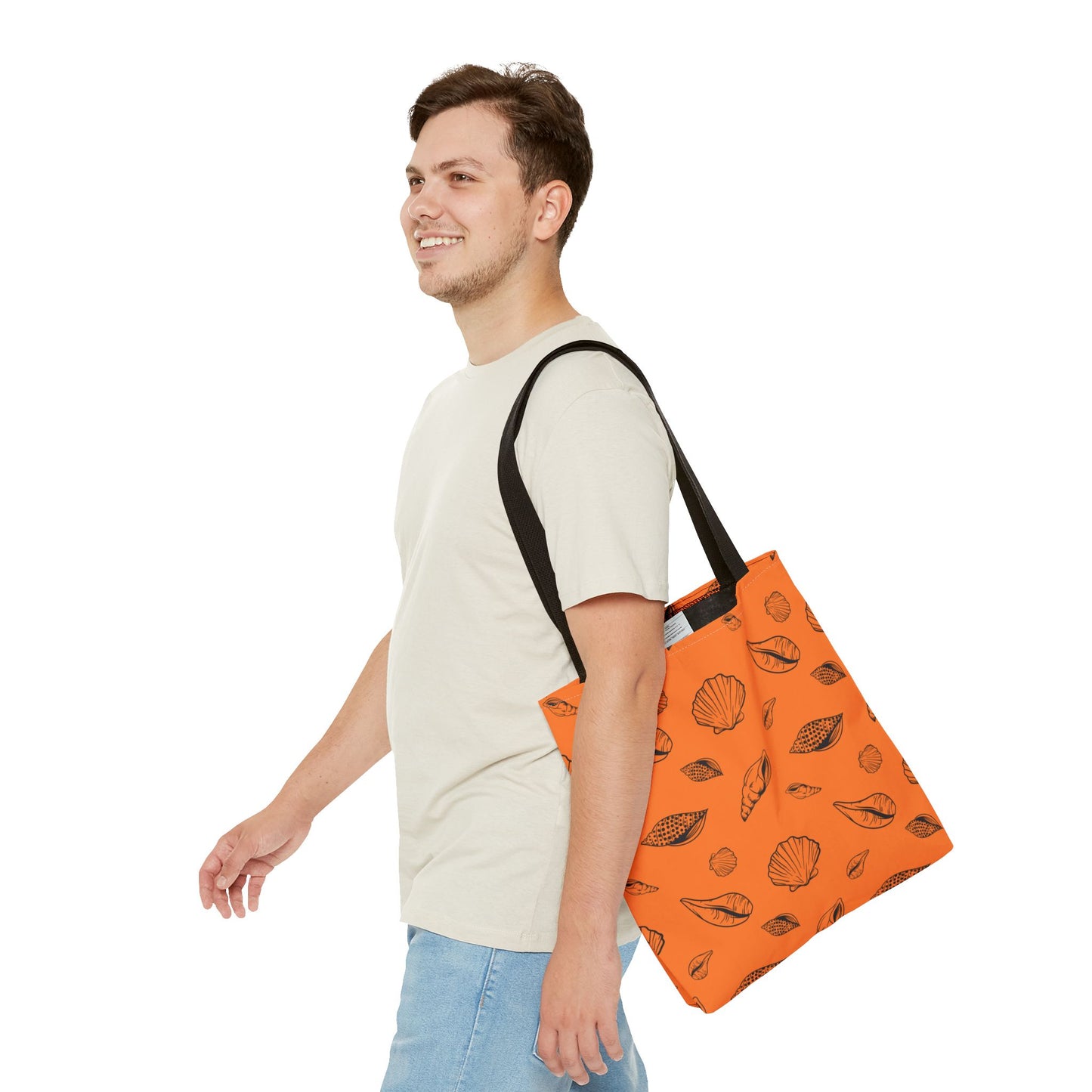 Tote Bag - Orange Sea Shell Design by Lynn Salem Creates