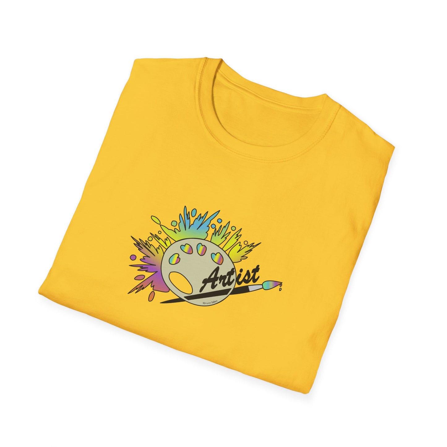 T-Shirt - Unisex Softstyle - Paint, Palette, Brush by Lynn Salem Creates
