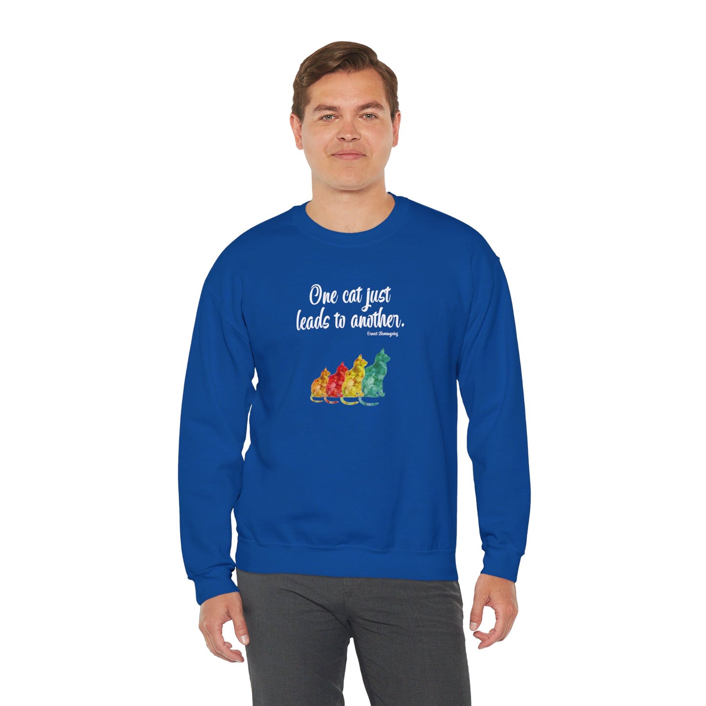 Sweatshirt (Crewneck) Unisex Heavy Blend™ - One Cat by Lynn Salem Creates