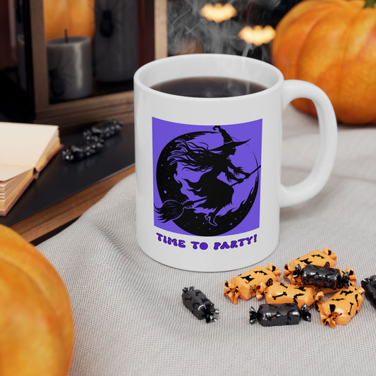 Ceramic Mug, (11oz, 15oz) - Halloween - Time To Party! by Lynn Salem Creates