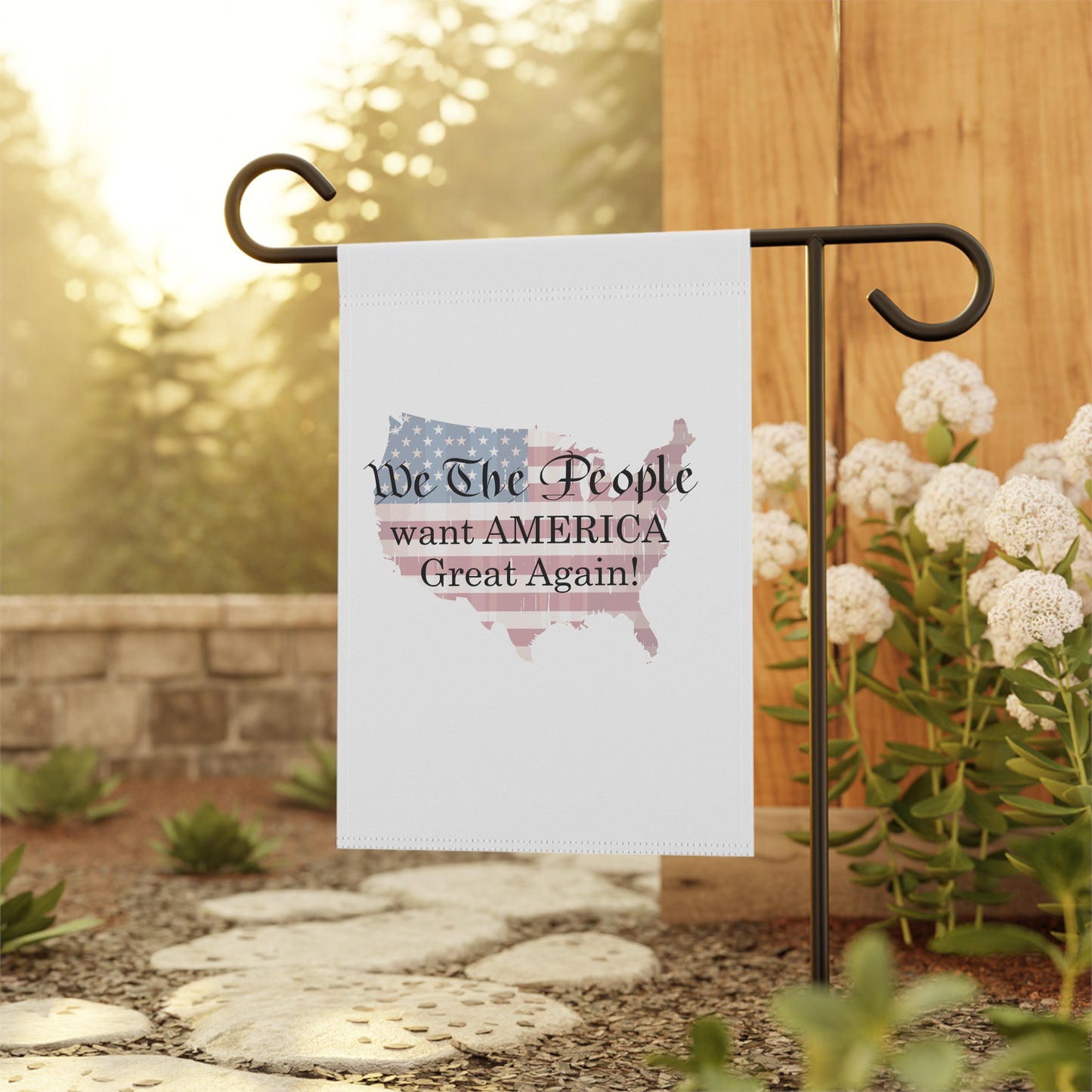 Garden & House Flags - We The People want America Great Again by Lynn Salem Creates