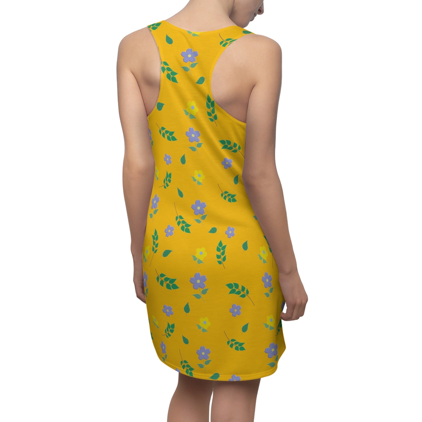 Racerback Dress (Yellow) Floral Design