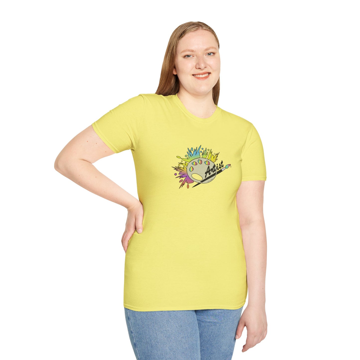 T-Shirt - Unisex Softstyle - Paint, Palette, Brush by Lynn Salem Creates