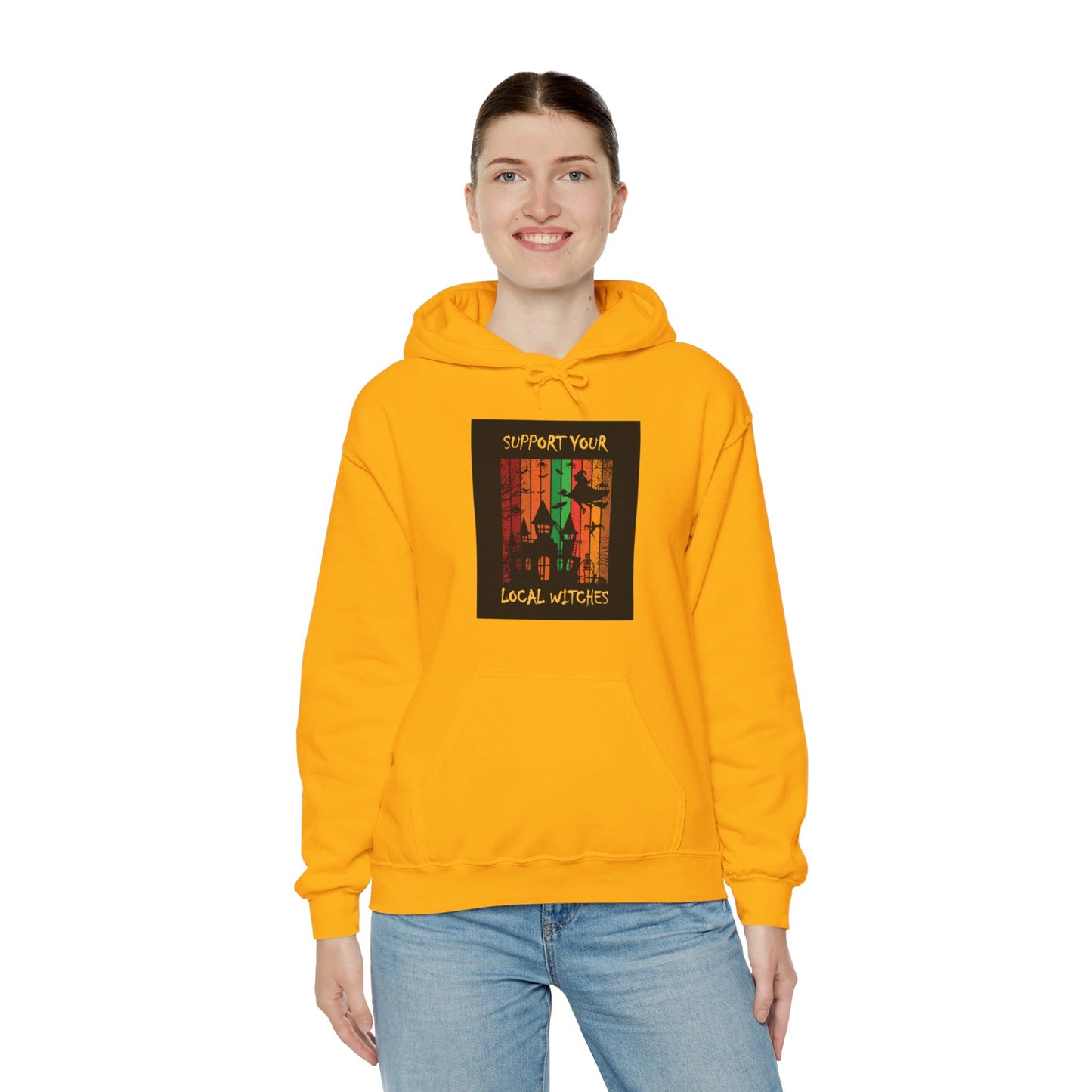 Hooded Sweatshirt-Unisex Heavy Blend™- Halloween - Support Your Local Witches by Lynn Salem Creates