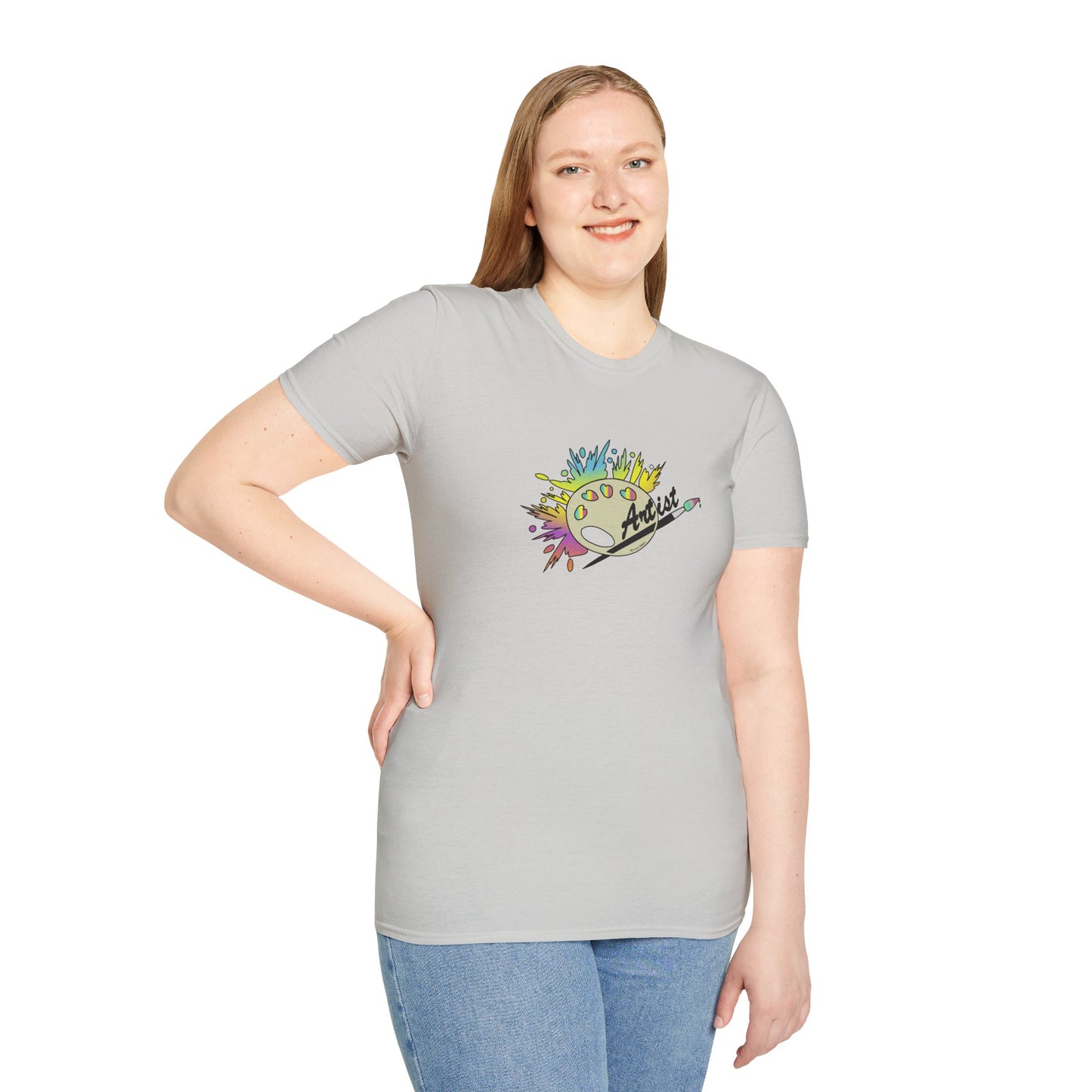 T-Shirt - Unisex Softstyle - Paint, Palette, Brush by Lynn Salem Creates
