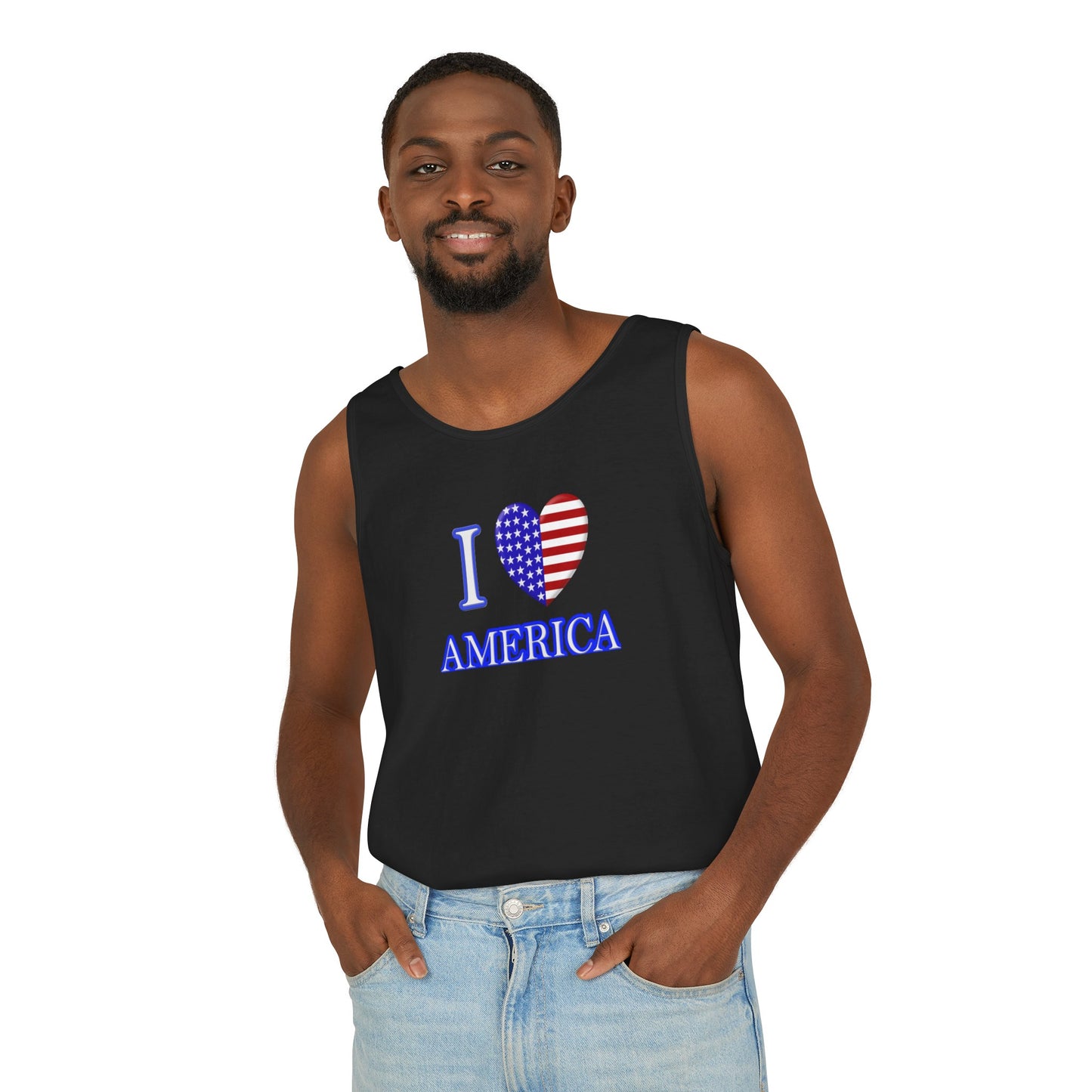 Tank Top - Unisex Garment-Dyed - I Love America
