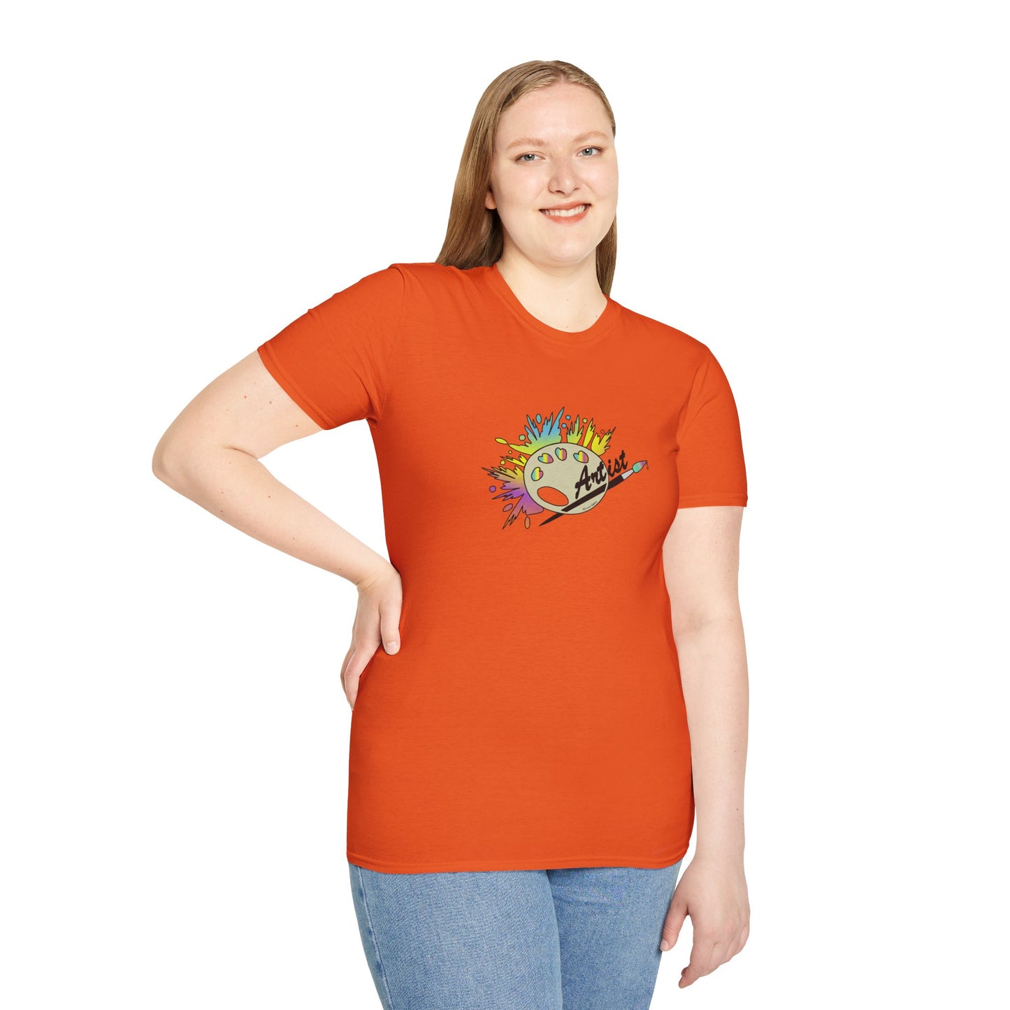 T-Shirt - Unisex Softstyle - Paint, Palette, Brush by Lynn Salem Creates