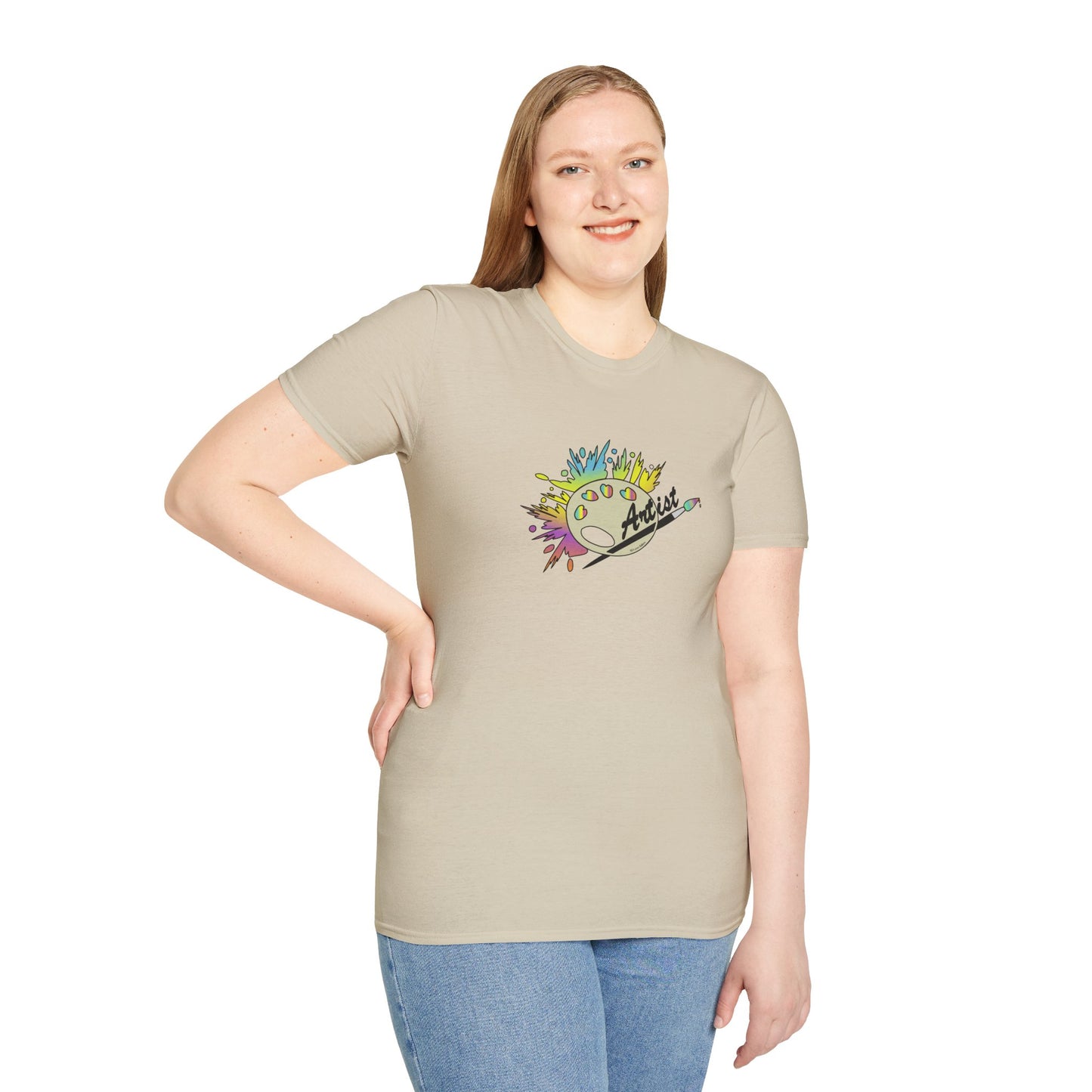 T-Shirt - Unisex Softstyle - Paint, Palette, Brush by Lynn Salem Creates