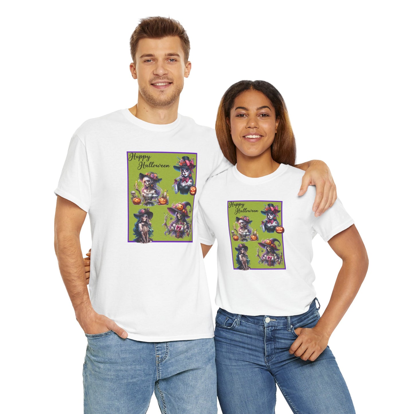 T-Shirt - Halloween - Pretty Lady Skeletons by Lynn Salem Creates