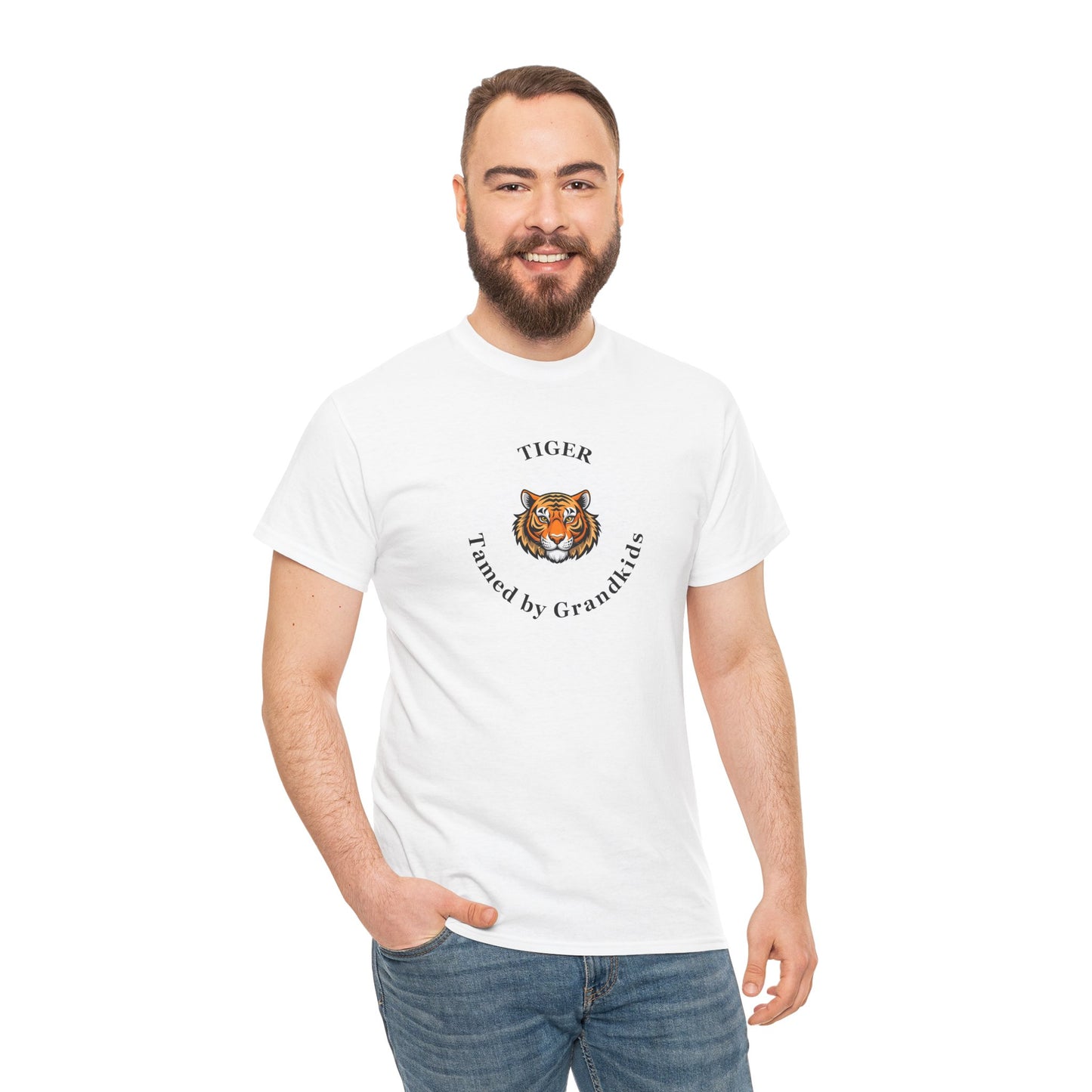 Tech HS - Tiger Tamed by Grandkids (black font) - Men's T-shirt - by Lynn Salem Creates