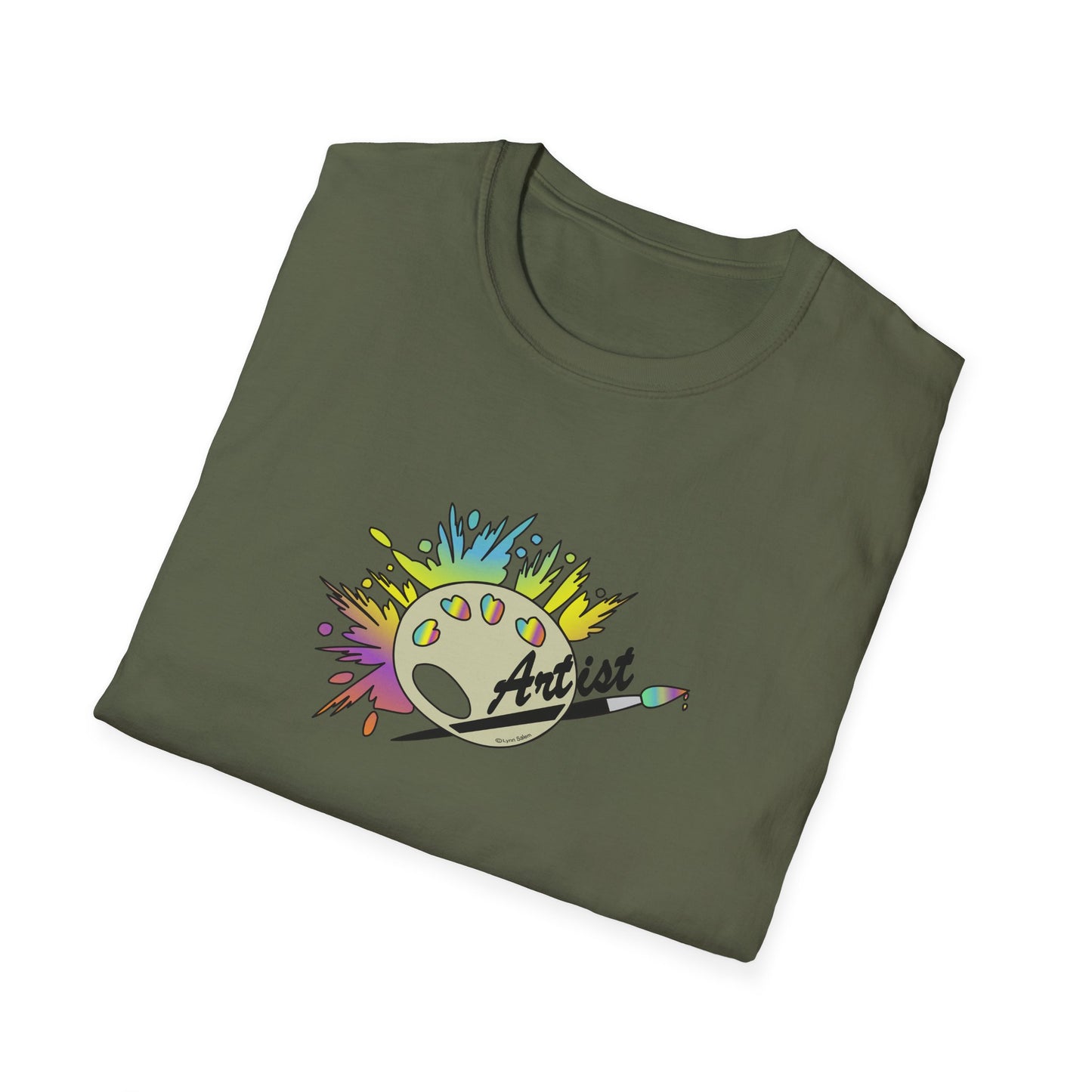 T-Shirt - Unisex Softstyle - Paint, Palette, Brush by Lynn Salem Creates