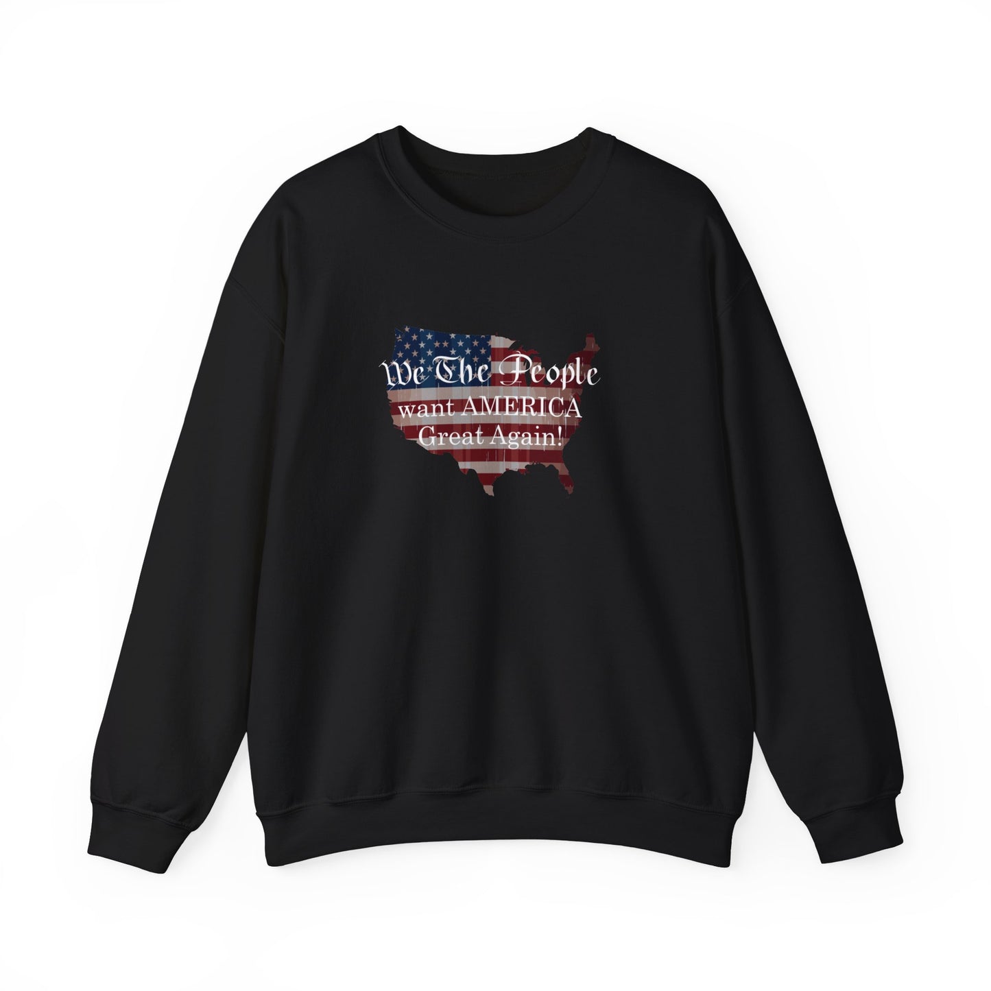 Crewneck Sweatshirt - We The People want America Great Again! (White) by Lynn Salem Creates