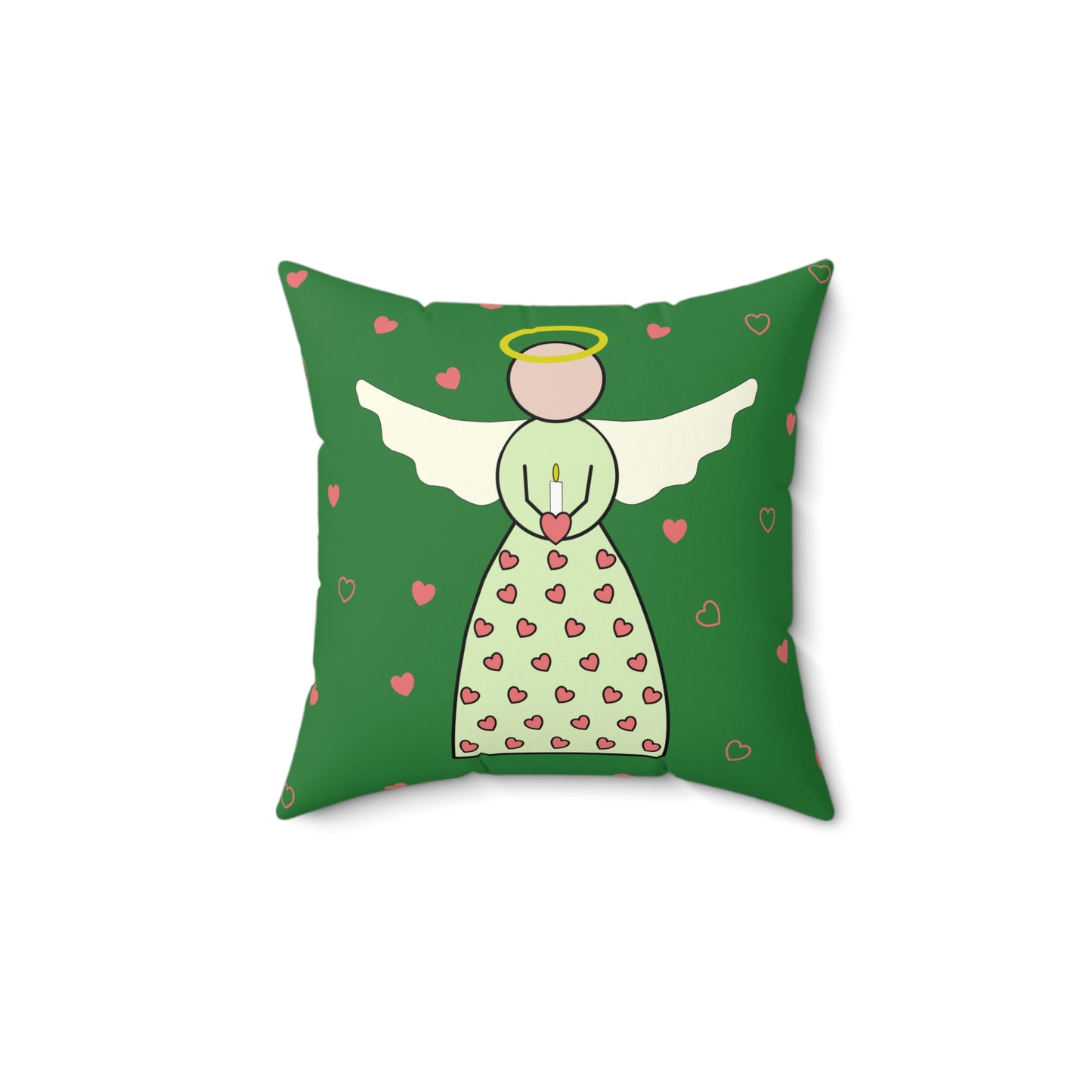 Square Pillow - Angel with Hearts by Lynn Salem Creates