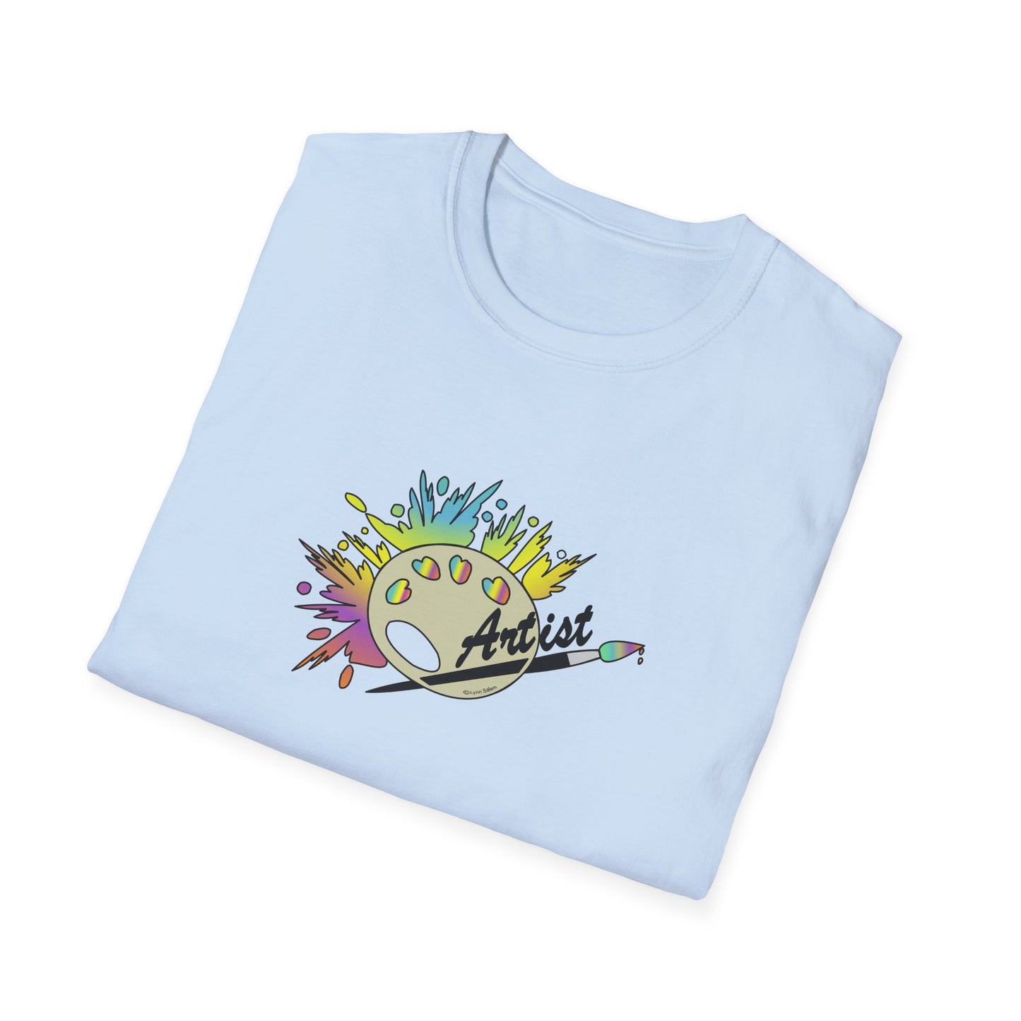 T-Shirt - Unisex Softstyle - Paint, Palette, Brush by Lynn Salem Creates