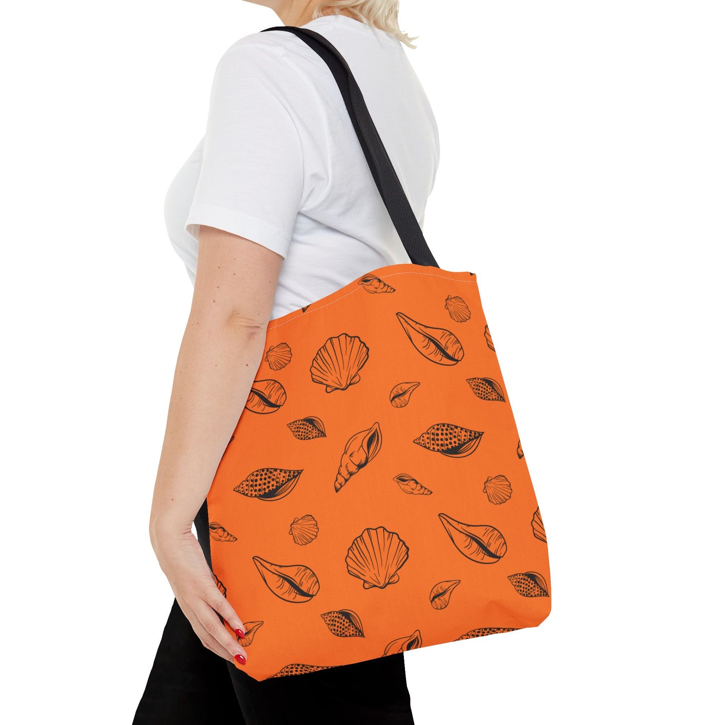 Tote Bag - Orange Sea Shell Design by Lynn Salem Creates