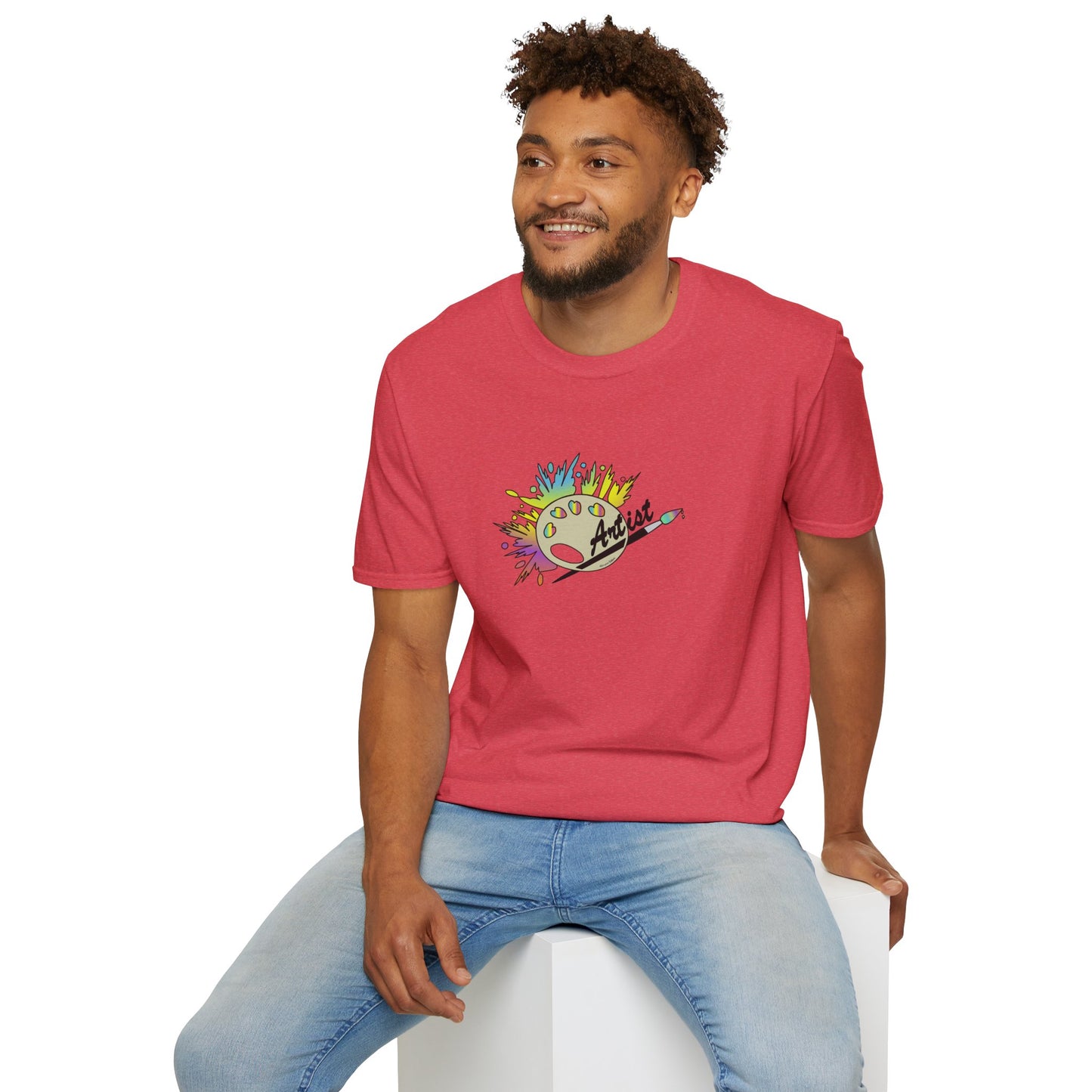 T-Shirt - Unisex Softstyle - Paint, Palette, Brush by Lynn Salem Creates
