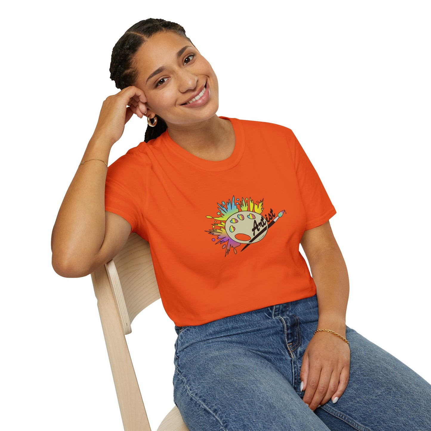 T-Shirt - Unisex Softstyle - Paint, Palette, Brush by Lynn Salem Creates
