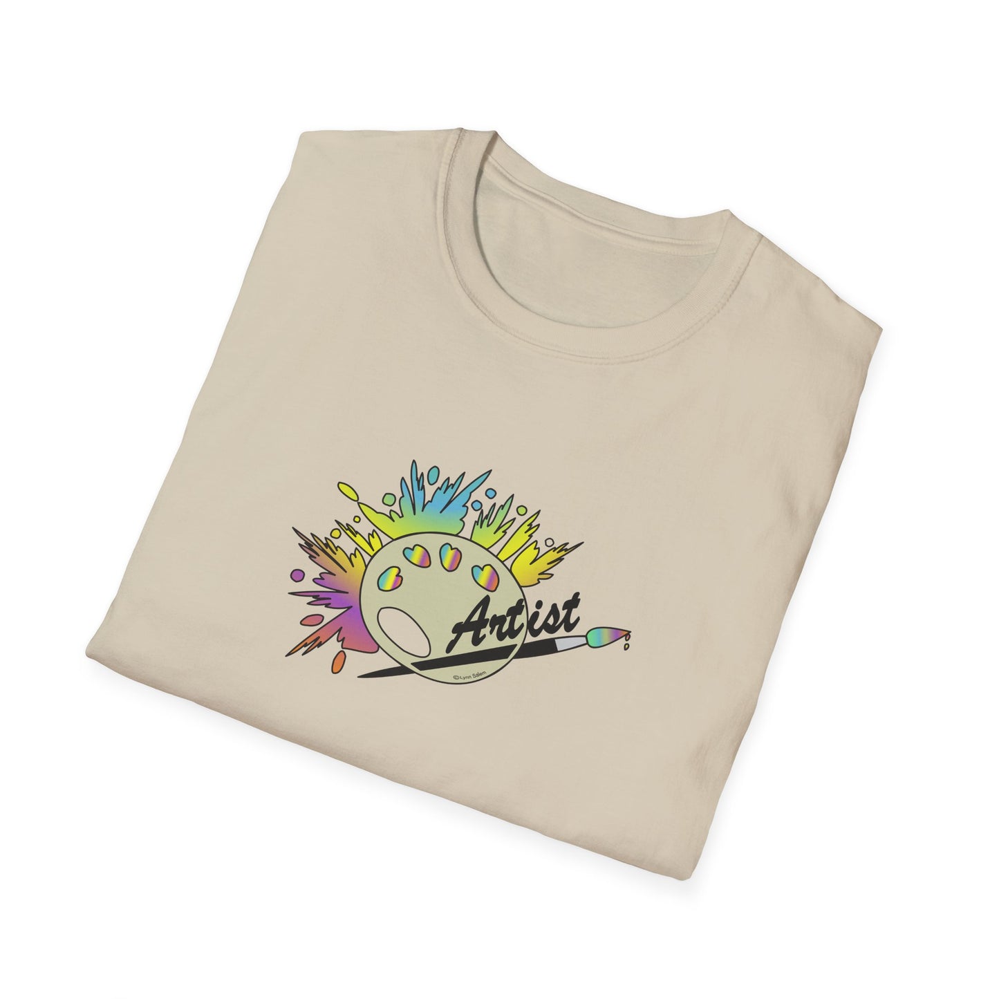 T-Shirt - Unisex Softstyle - Paint, Palette, Brush by Lynn Salem Creates