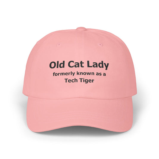 Tech HS - Embroidered Hat - Old Cat Lady formerly known as a Tech Tiger (black text) by Lynn Salem Creates