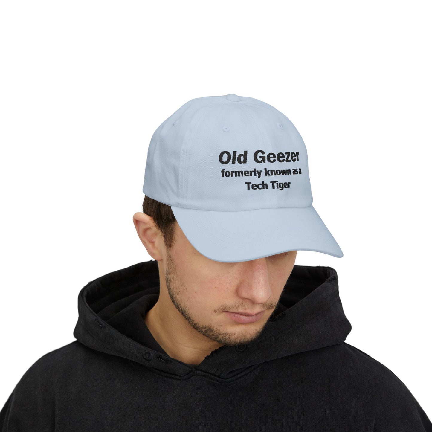 Tech HS - Embroidered Dad Hat - Old Geezer formerly known as a Tech Tiger (Black Text) by Lynn Salem Creates