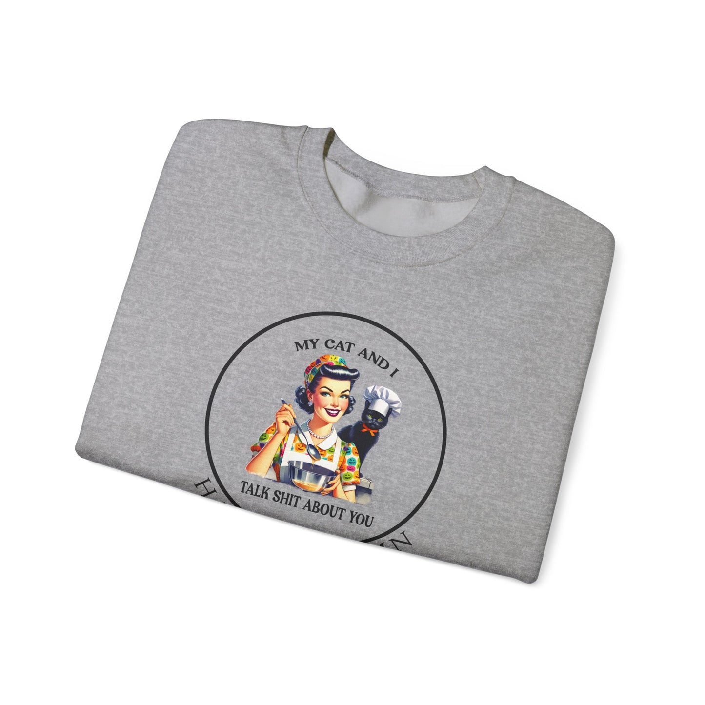 Crewneck Sweatshirt - Unisex Heavy Blend™ - My Cat and I by Lynn Salem Creates