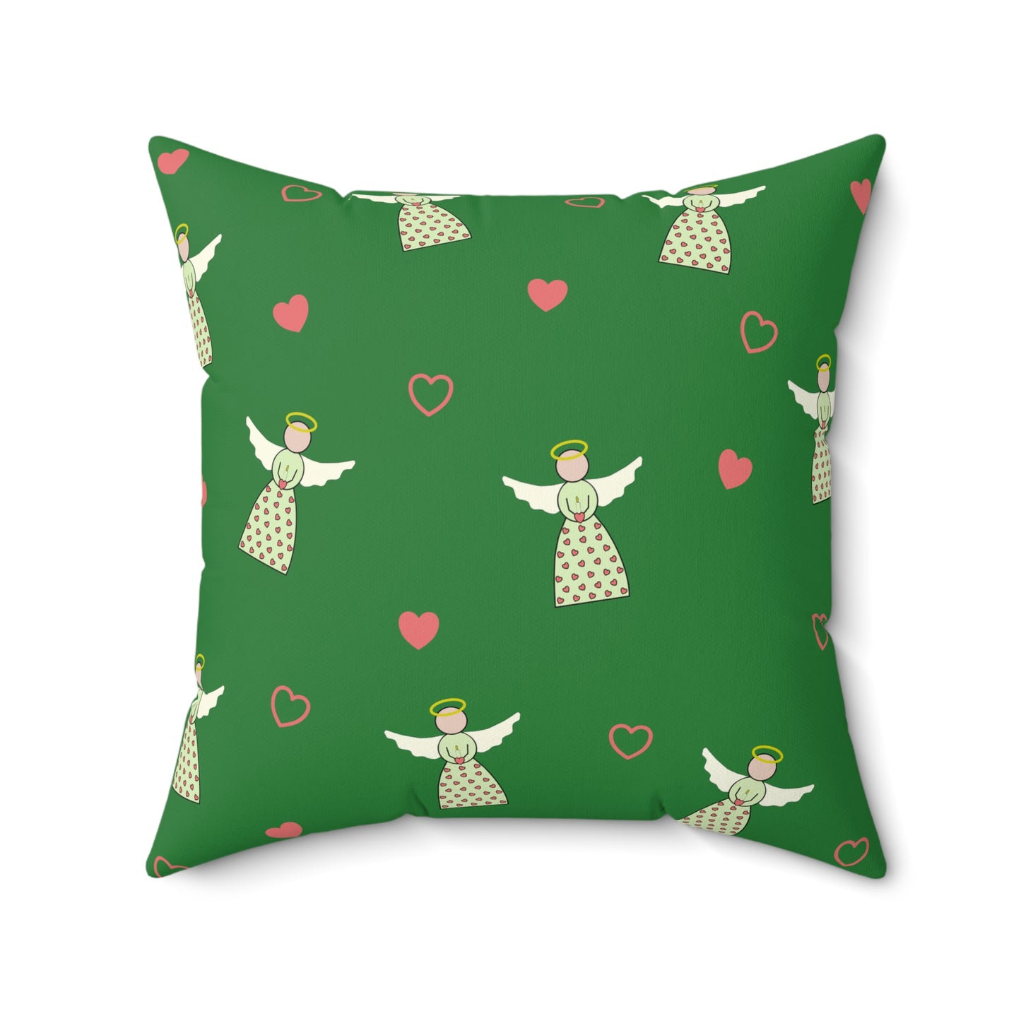 Square Pillow - Angels and Hearts by Lynn Salem Creates