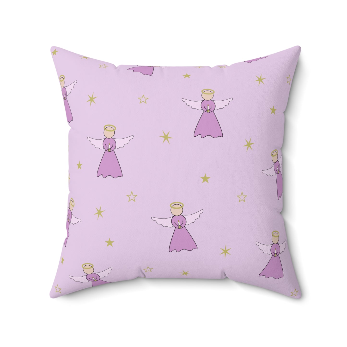 Pillow (Square) - Angels in Pink by Lynn Salem Creates