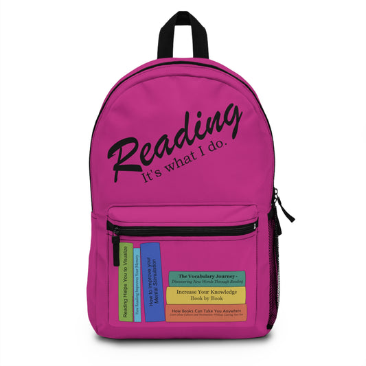 Backpack - Reading Books (Pink) by Lynn Salem Creates