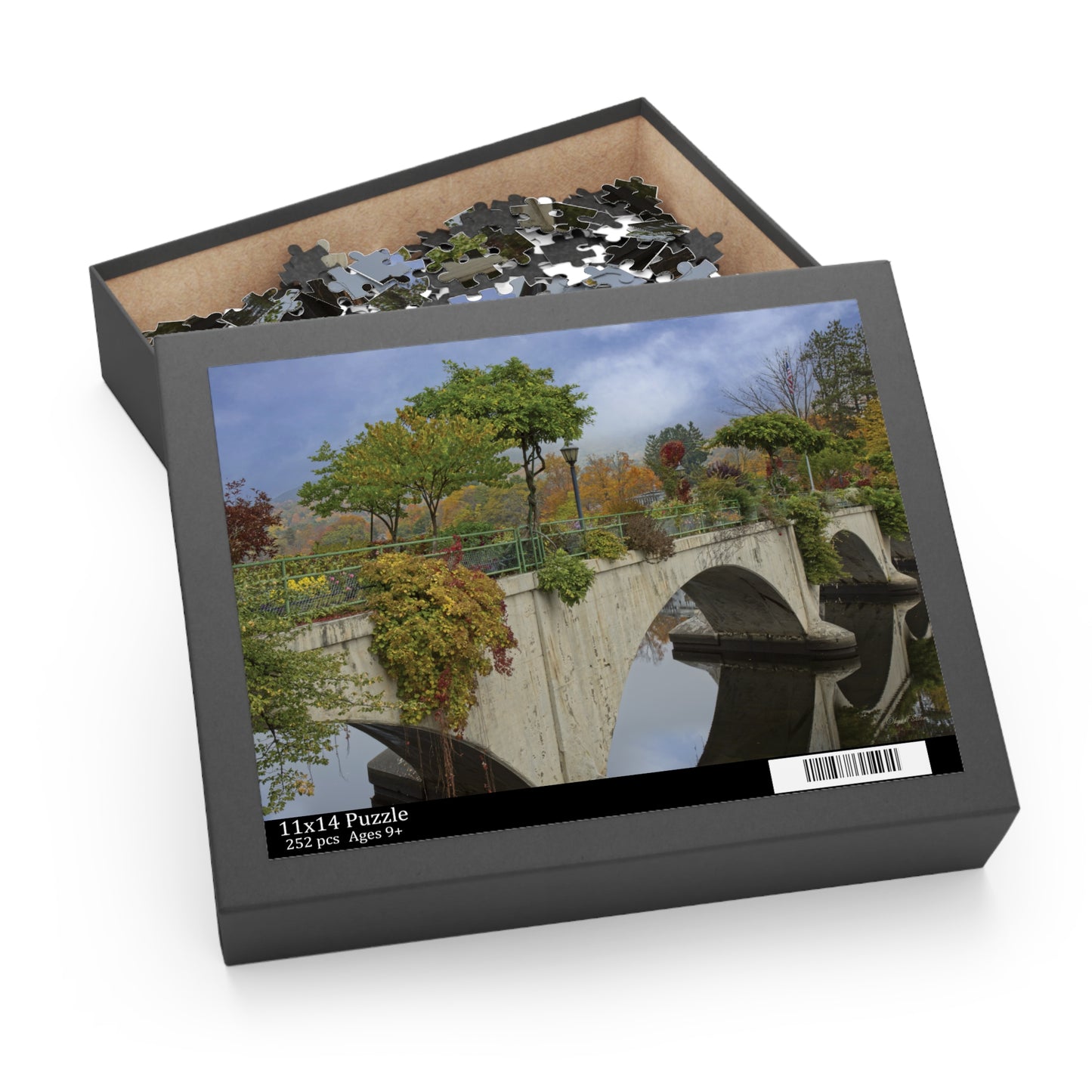 Jigsaw Puzzle -The Bridge of Flowers (14 in. x 11 in. 252 pcs, 20 in. x 16 in. 500 pcs) by Lynn Salem Creates