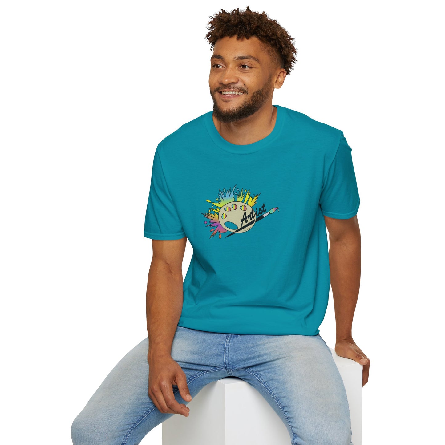 T-Shirt - Unisex Softstyle - Paint, Palette, Brush by Lynn Salem Creates