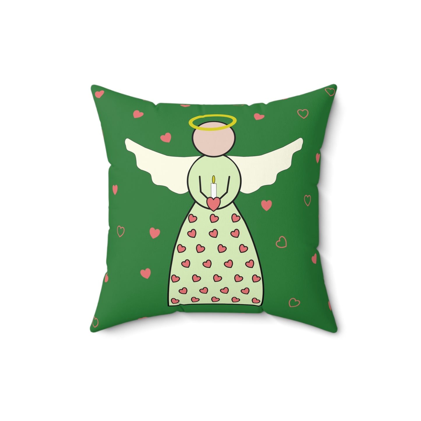 Square Pillow - Angel with Hearts by Lynn Salem Creates